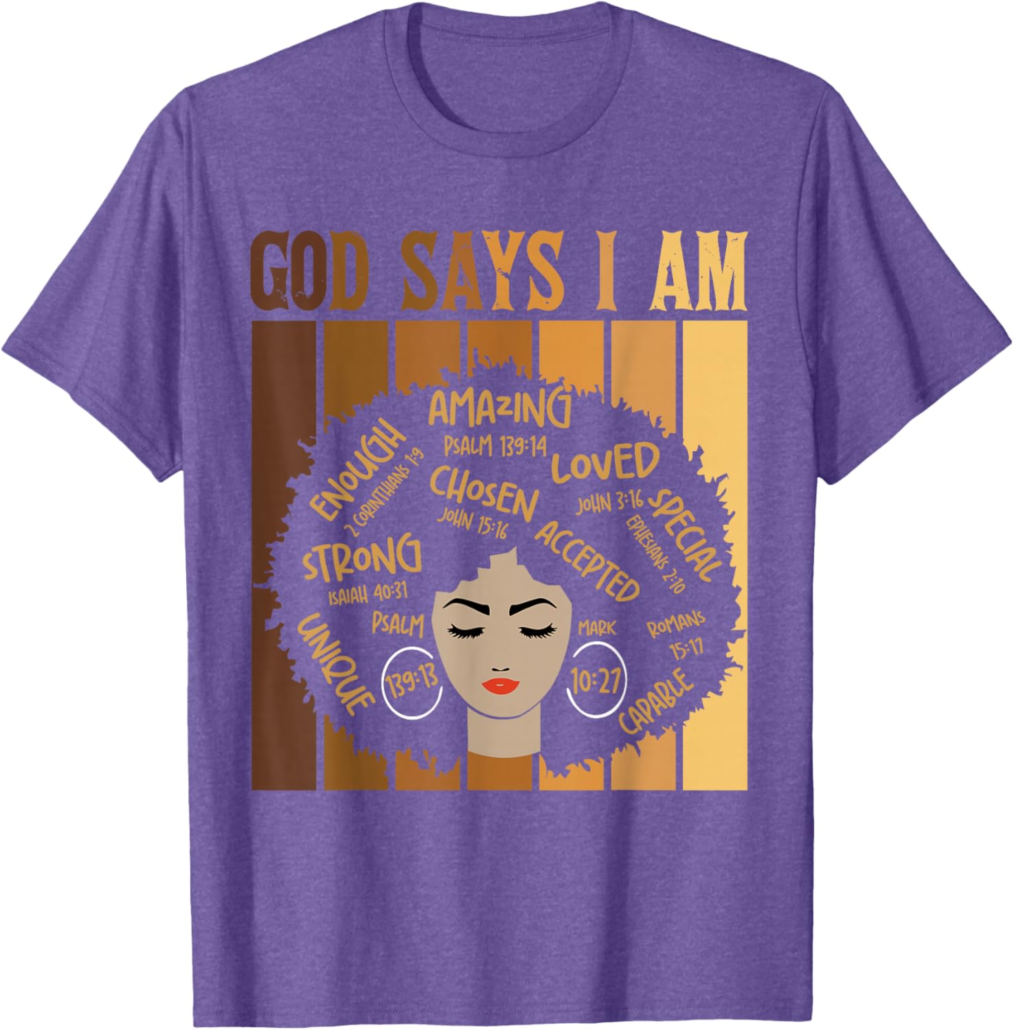 God Says I Am Melanin Black History Month T-Shirt for Women - 15