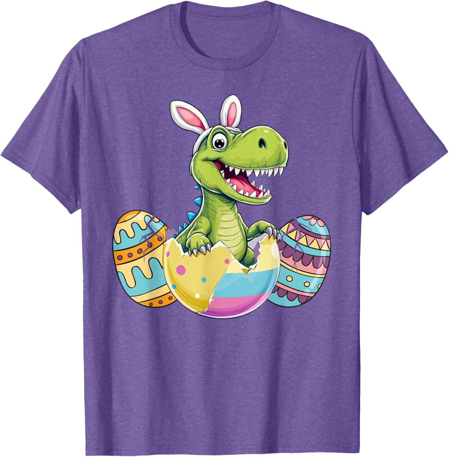 Happy Easter Dinosaur Bunny Ears T Rex Kids T-Shirt for Boys - 4