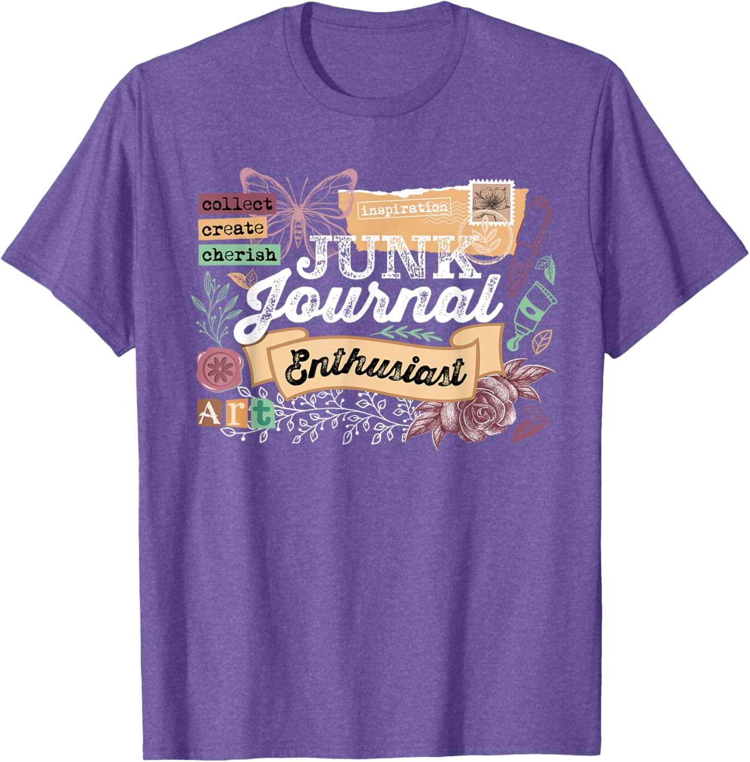Vintage Scrapbooking T-Shirt for Junk Journal Enthusiasts - Fun Design - 6