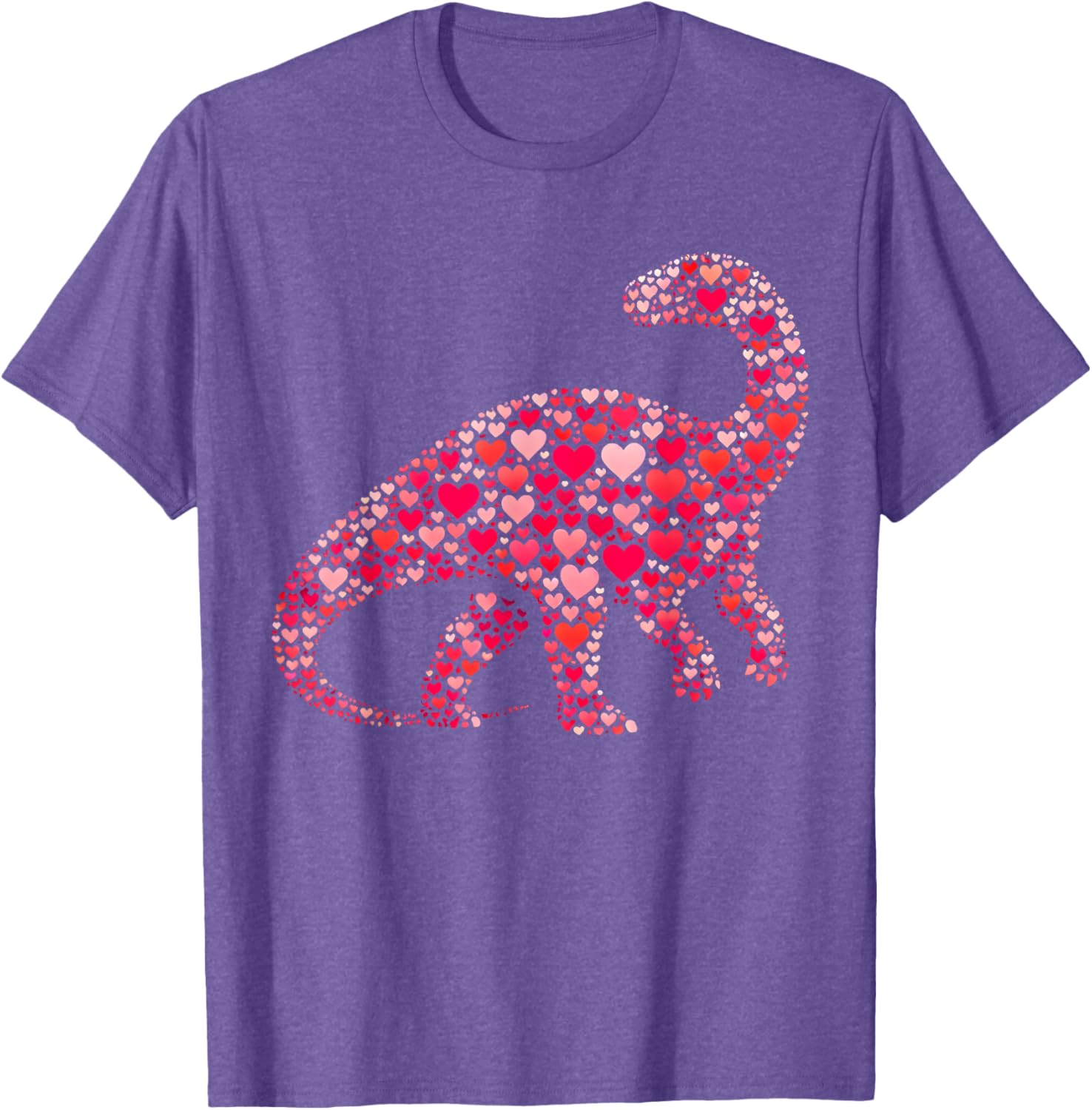 Cute Apatosaurus Dinosaur Heart T-Shirt for Valentine's Day Gifts - 13