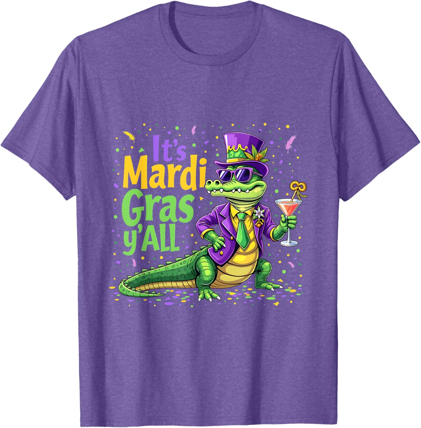 Funny Mardi Gras 2025 Alligator T-Shirt for Fun Festivities - 2