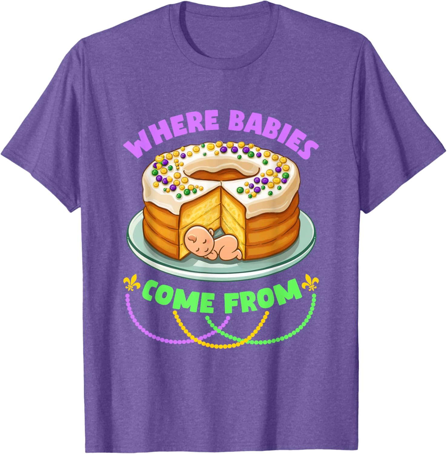 Mardi Gras King Cake T-Shirt Perfect for Celebrating with Style - 8