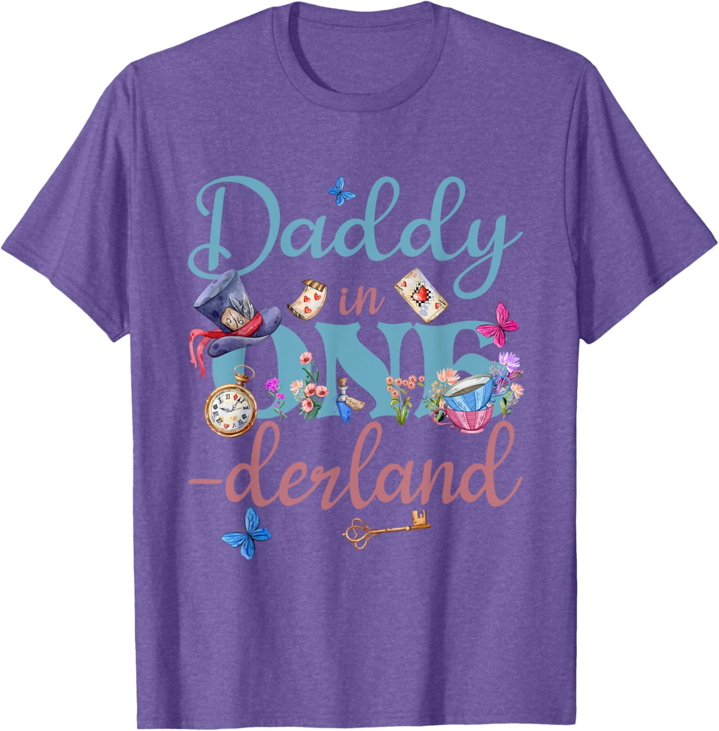 Alice in ONEderland Daddy of Birthday Girl T-Shirt for Celebrations - 29
