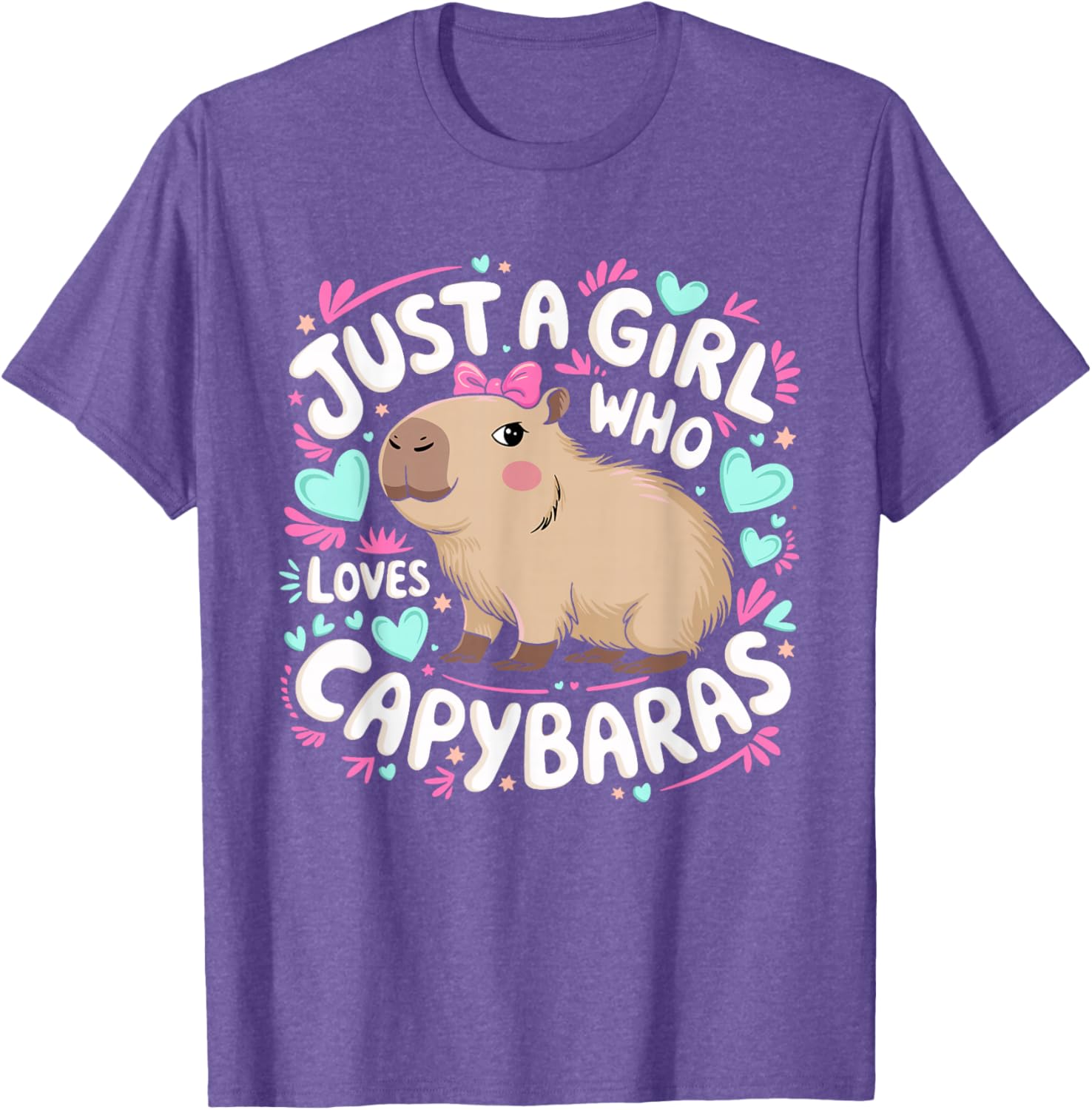 Just a Girl Who Loves Capybaras T-Shirt for Women and Kids - 14