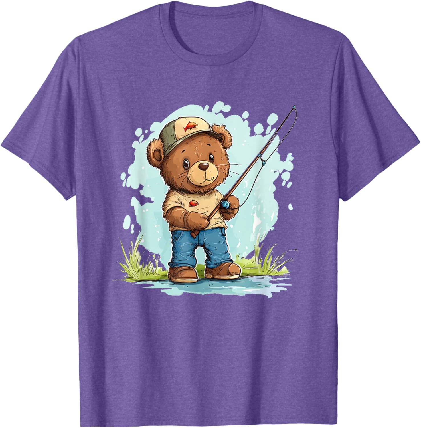 Fishing with Teddy Bear Graphic T-Shirt for Fun Seekers and Adventurers - 23