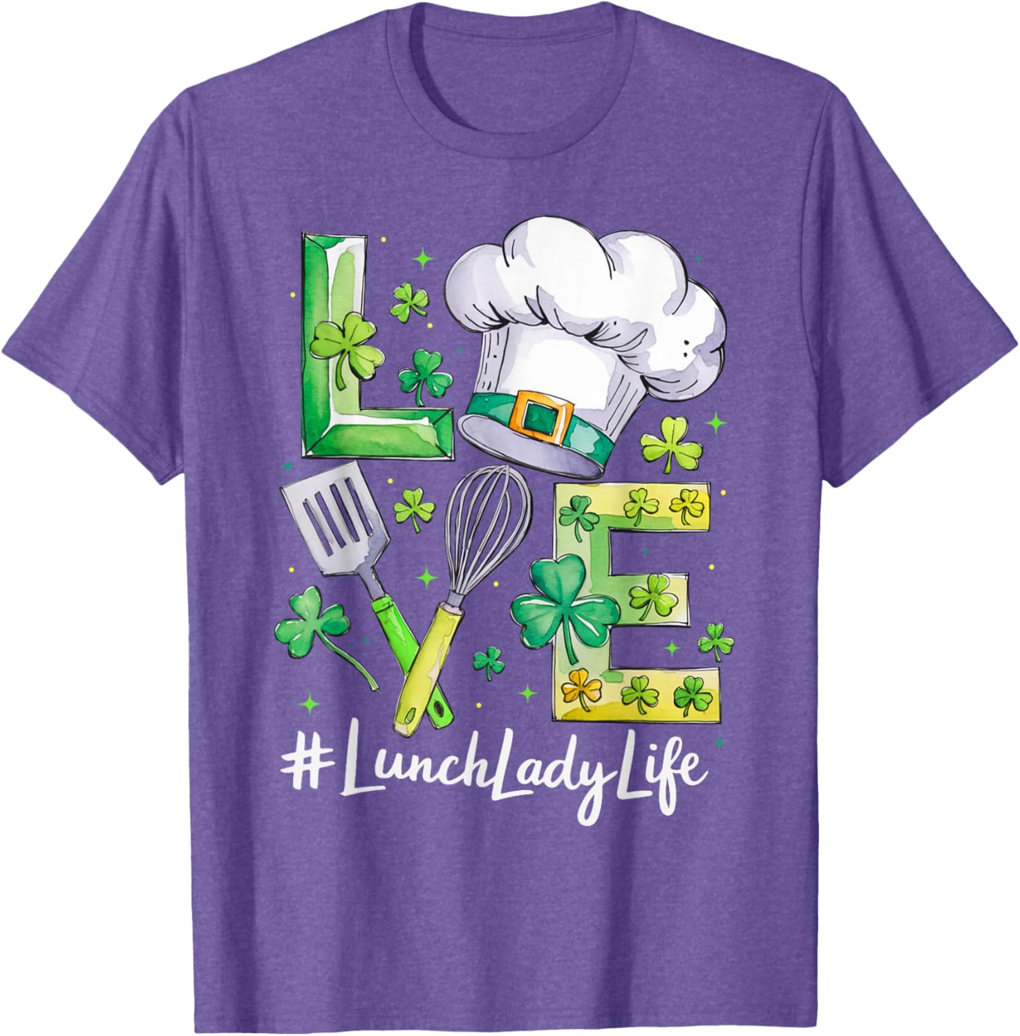 Funny Love Lunch Lady Life St Patricks Day T-Shirt for Men and Women - 14