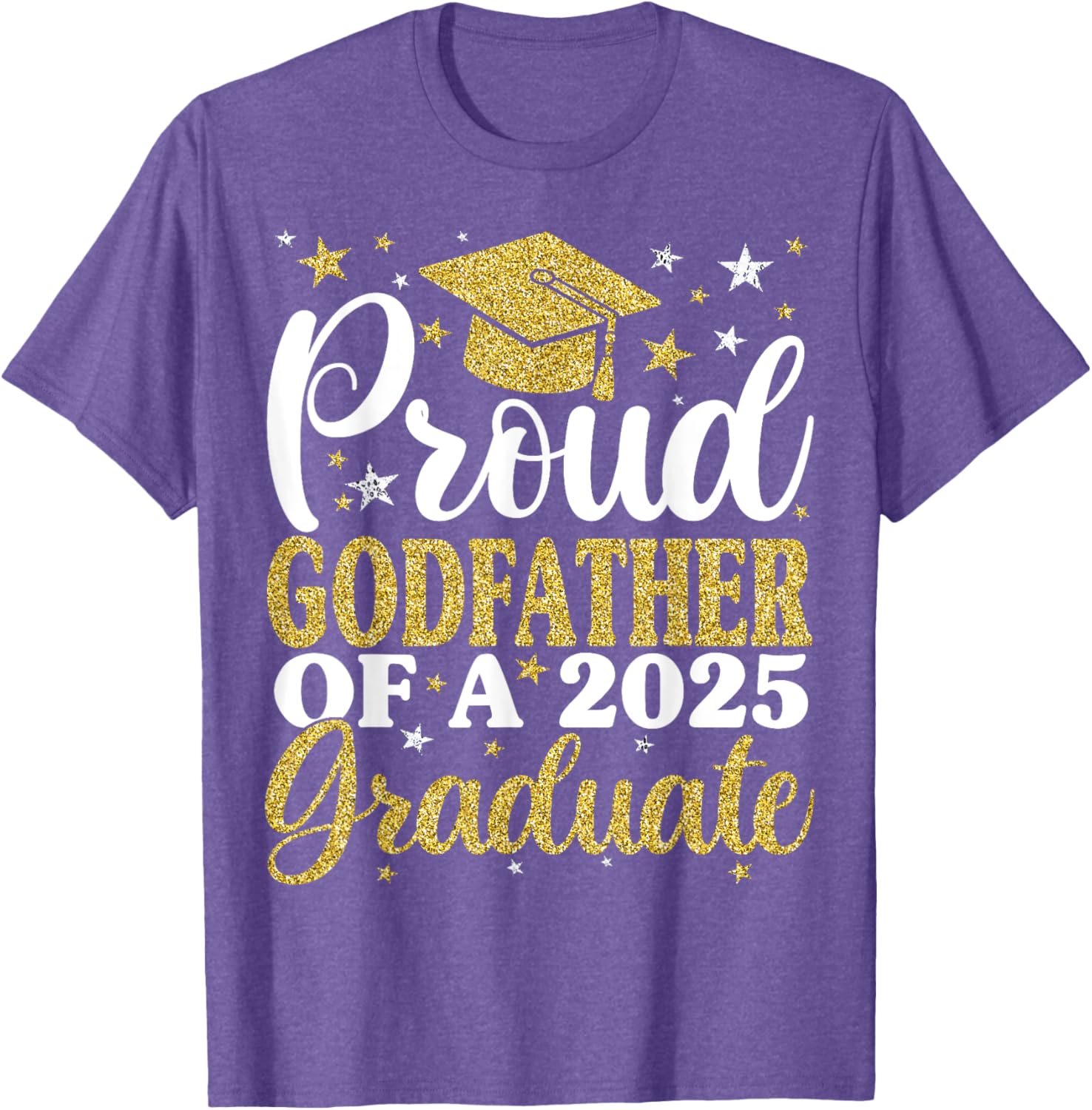 Proud Godfather of 2025 Graduate T-Shirt for Family Celebrations - 20