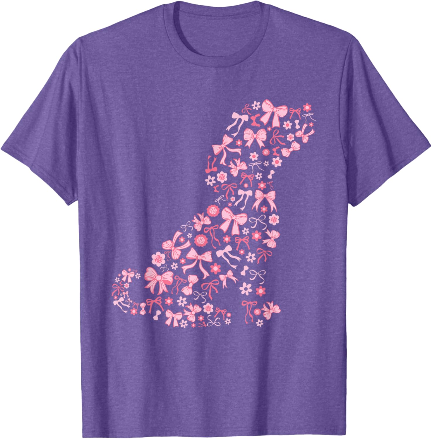 Cute Pink Dog Bow T-Shirt for Women - Stylish Puppy Love Apparel - 11