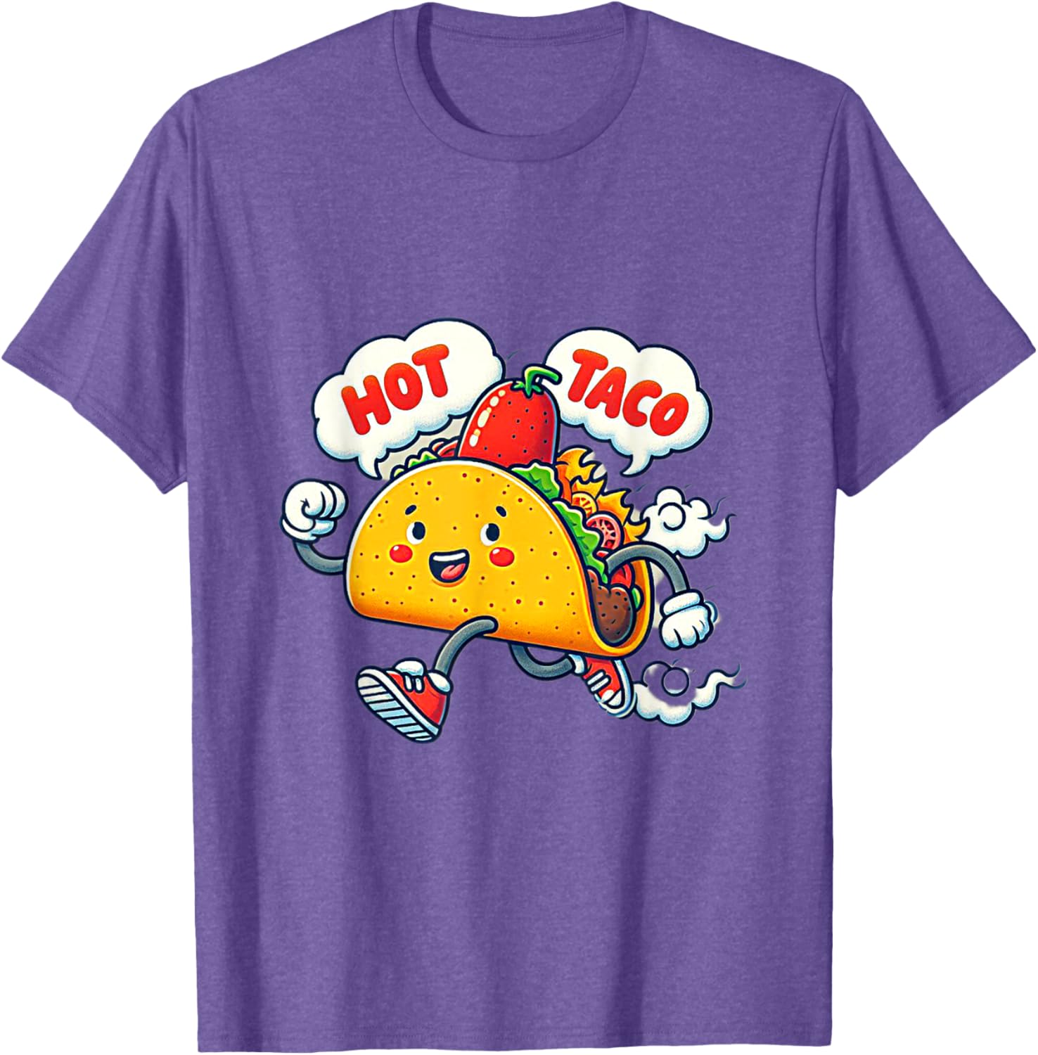 Funny Cute Spicy Hot Taco T-Shirt with Street Saying Idiom Design - 8