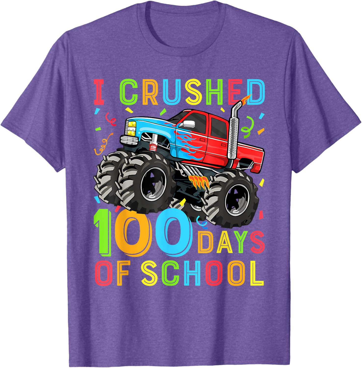100 Days of School Monster Truck Shirt for Boys Fun 100th Day Outfit - 16