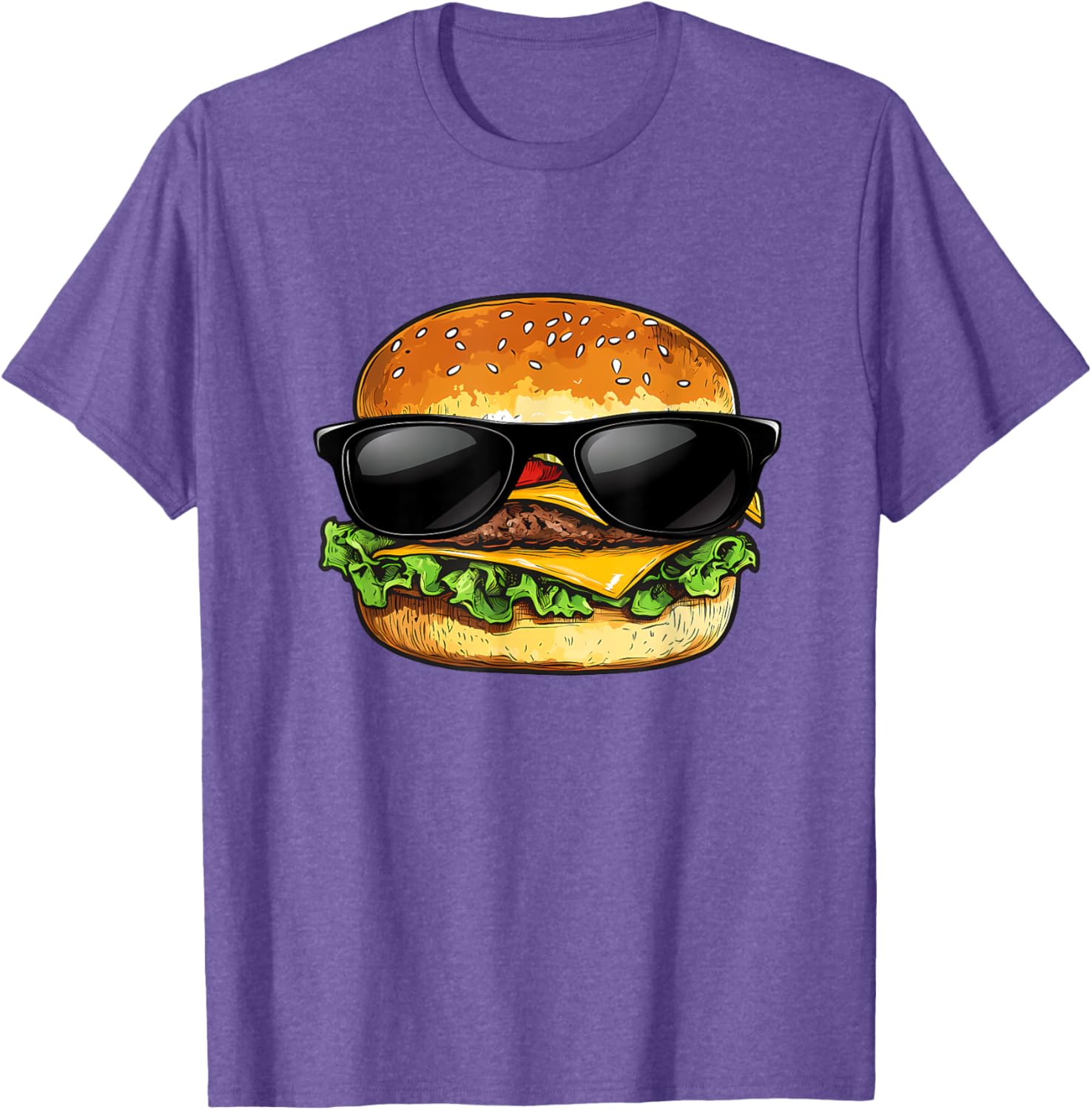 Funny Hamburger Sunglasses Cheese BBQ T-Shirt for Food Lovers - 6