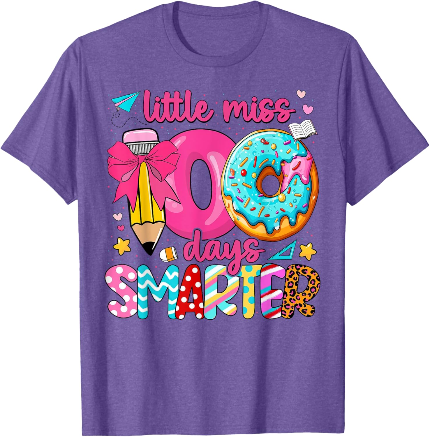 Little Miss 100 Days Smarter Girls T-Shirt for 100th Day of School - 16