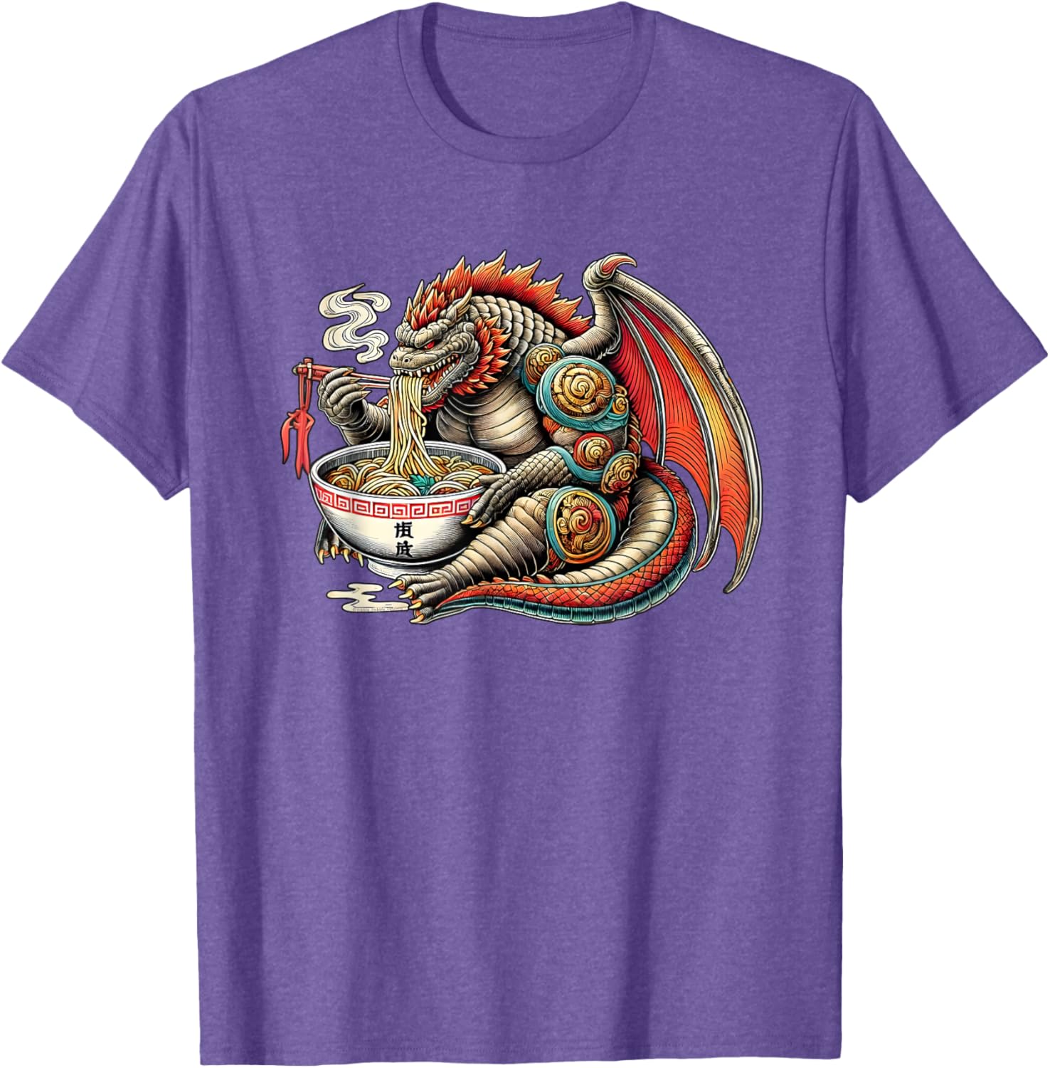 Funny Kaiju Dragon Ramen Monster T-Shirt for Japanese Culture Fans - 20