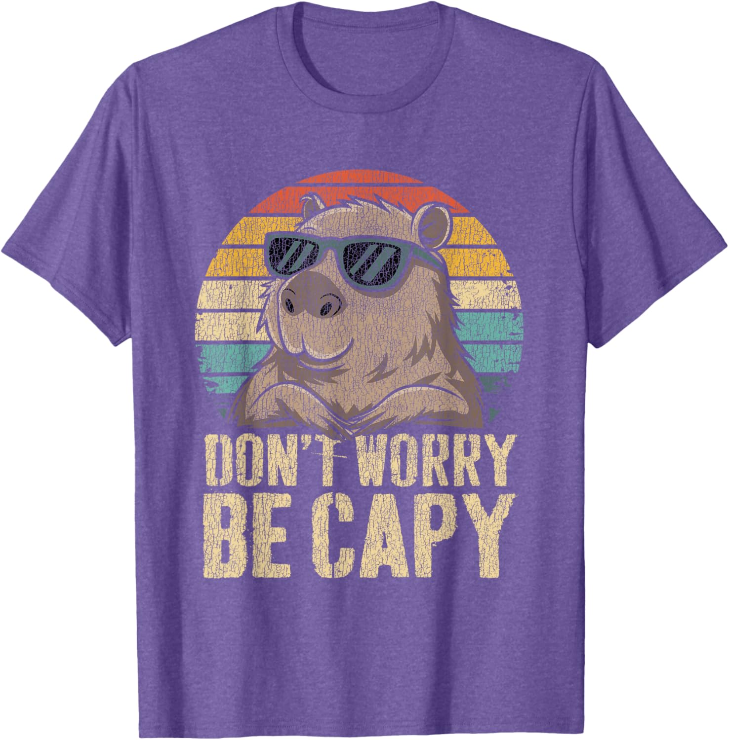 Dont Worry Be Capy Capybara Funny Retro T-Shirt for All Ages - 11