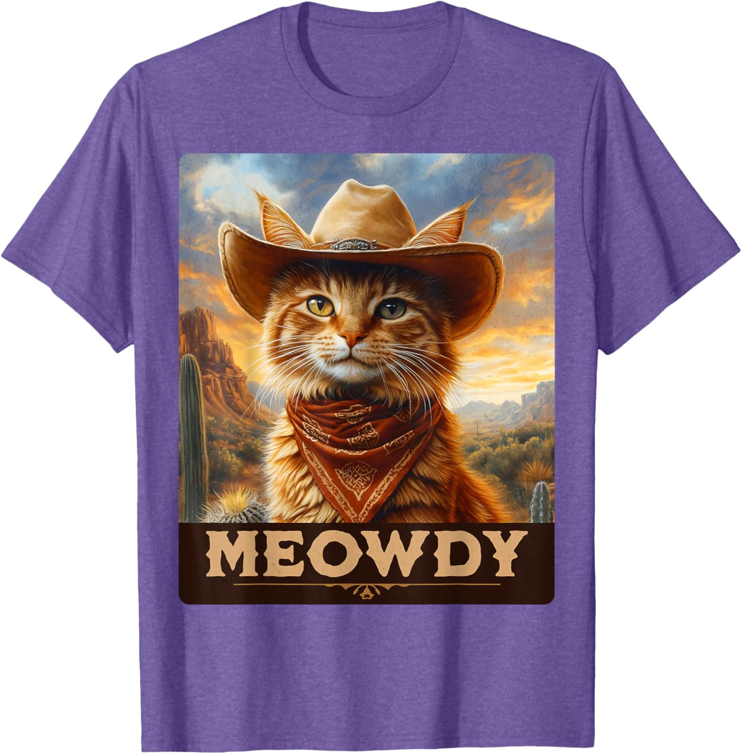 Meowdy Cowboy Cat T-Shirt for Wild West Cat Lovers and Fans - 8