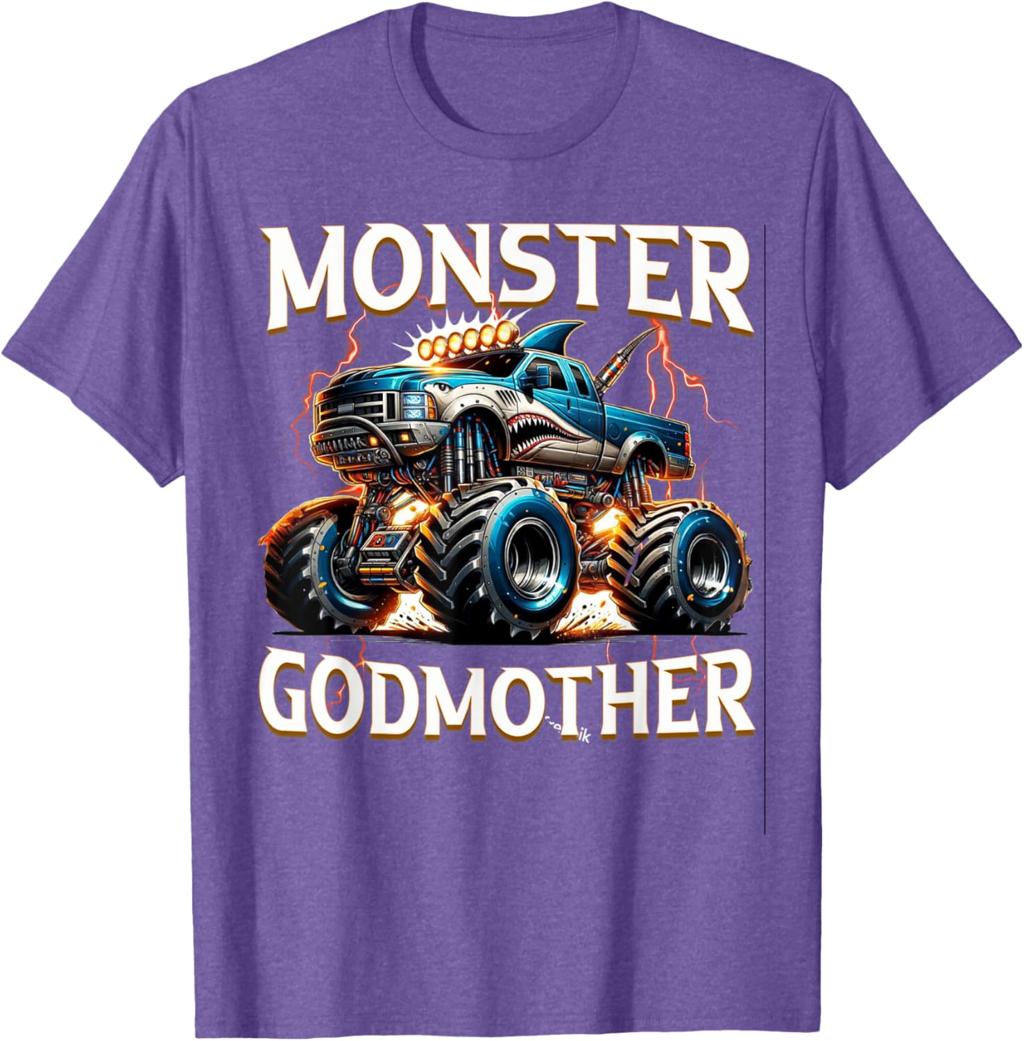 Godmother Family Matching Monster Truck T-Shirt for Truck Lovers - 20