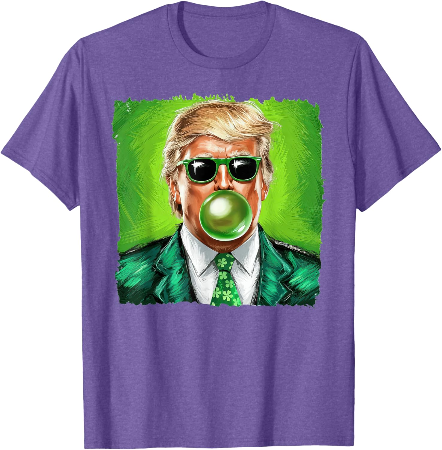 Trump Bubble Gum Sunglasses St. Patrick's Day T-Shirt for Fun Celebrations - 9