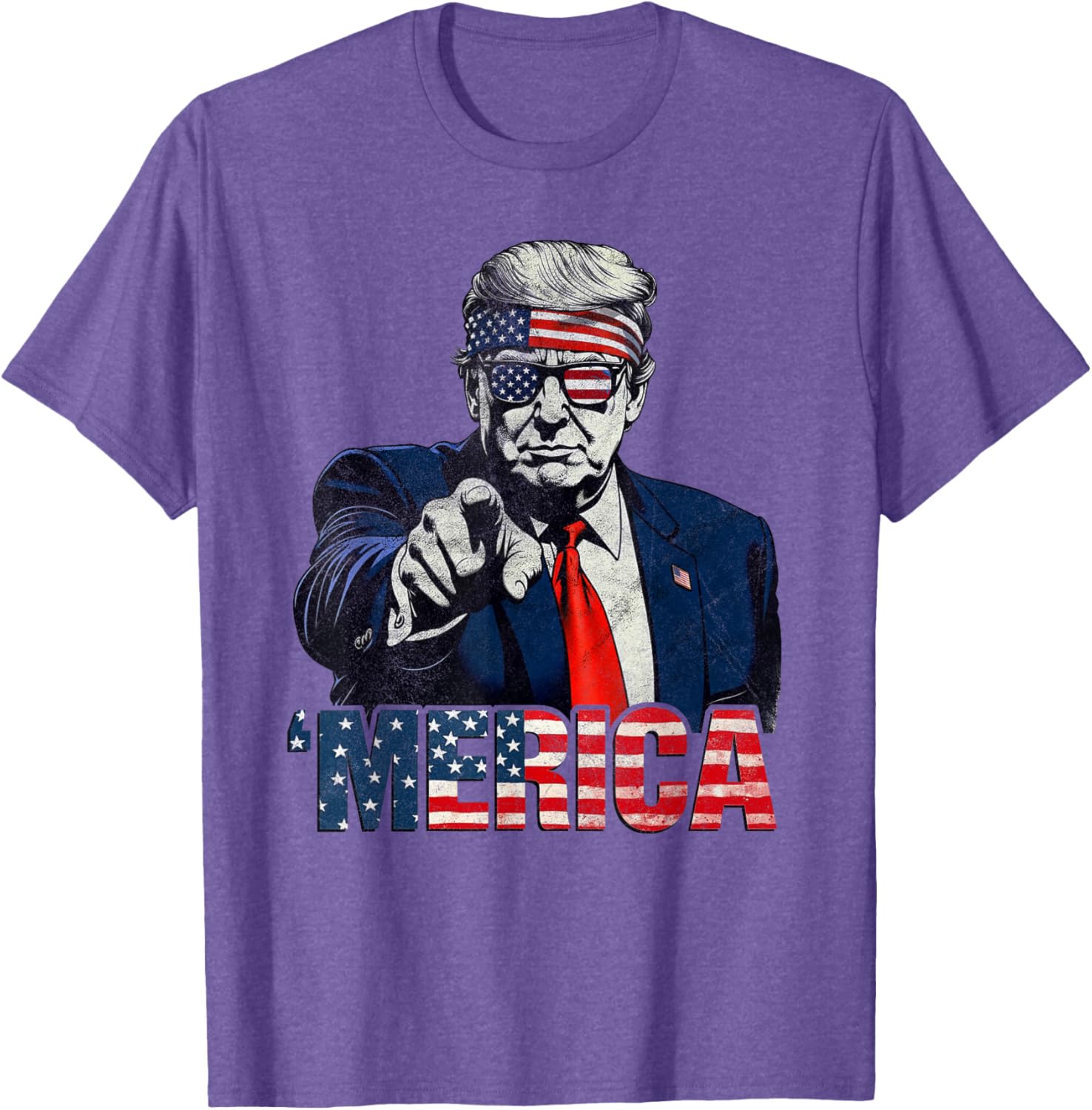 Happy 4th of July Merica Trump American Flag T-Shirt for Celebrations - 17