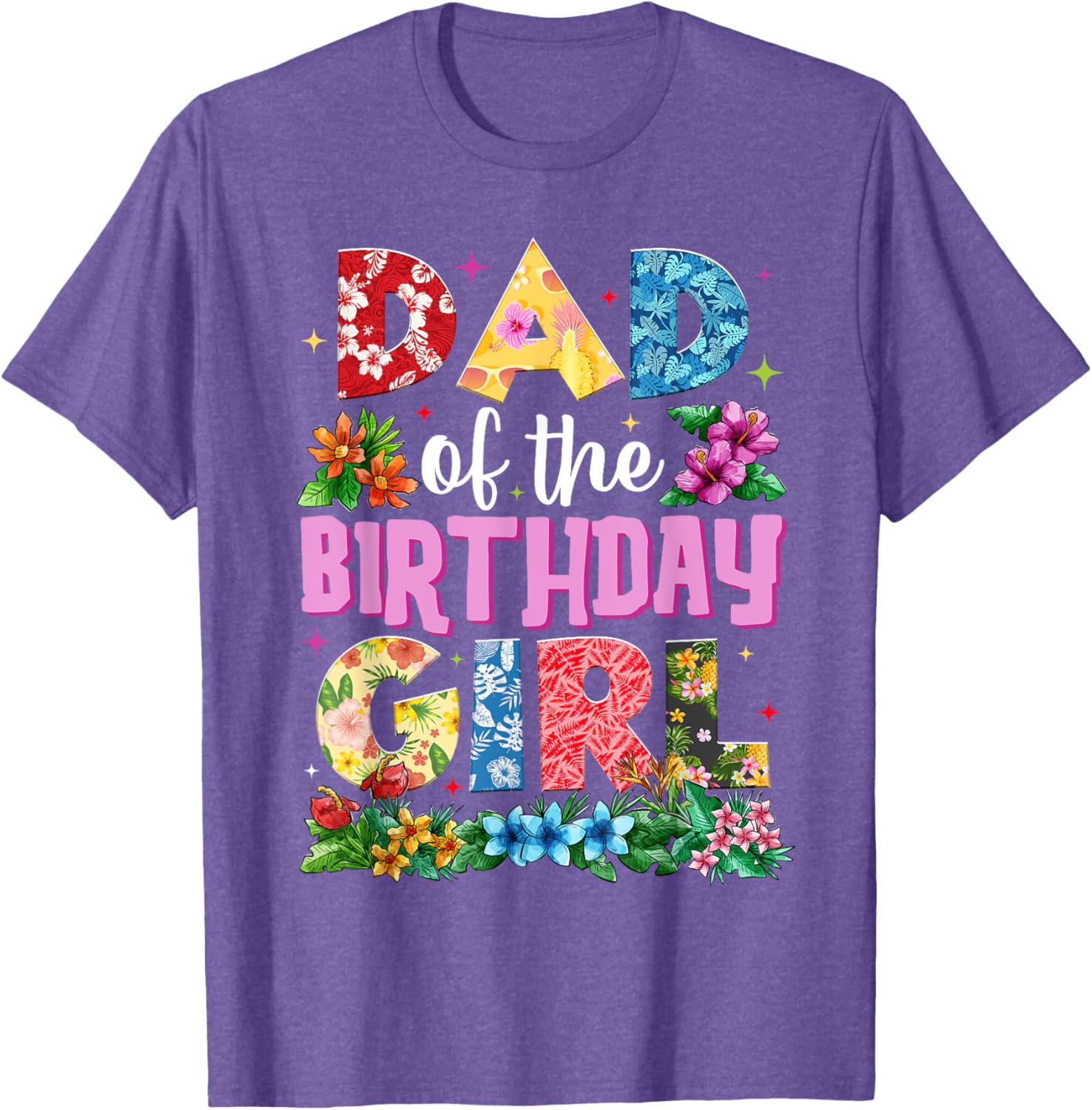 Dad of Birthday Girl Hawaii Party Matching Family T-Shirt for Fun Celebrations - 11