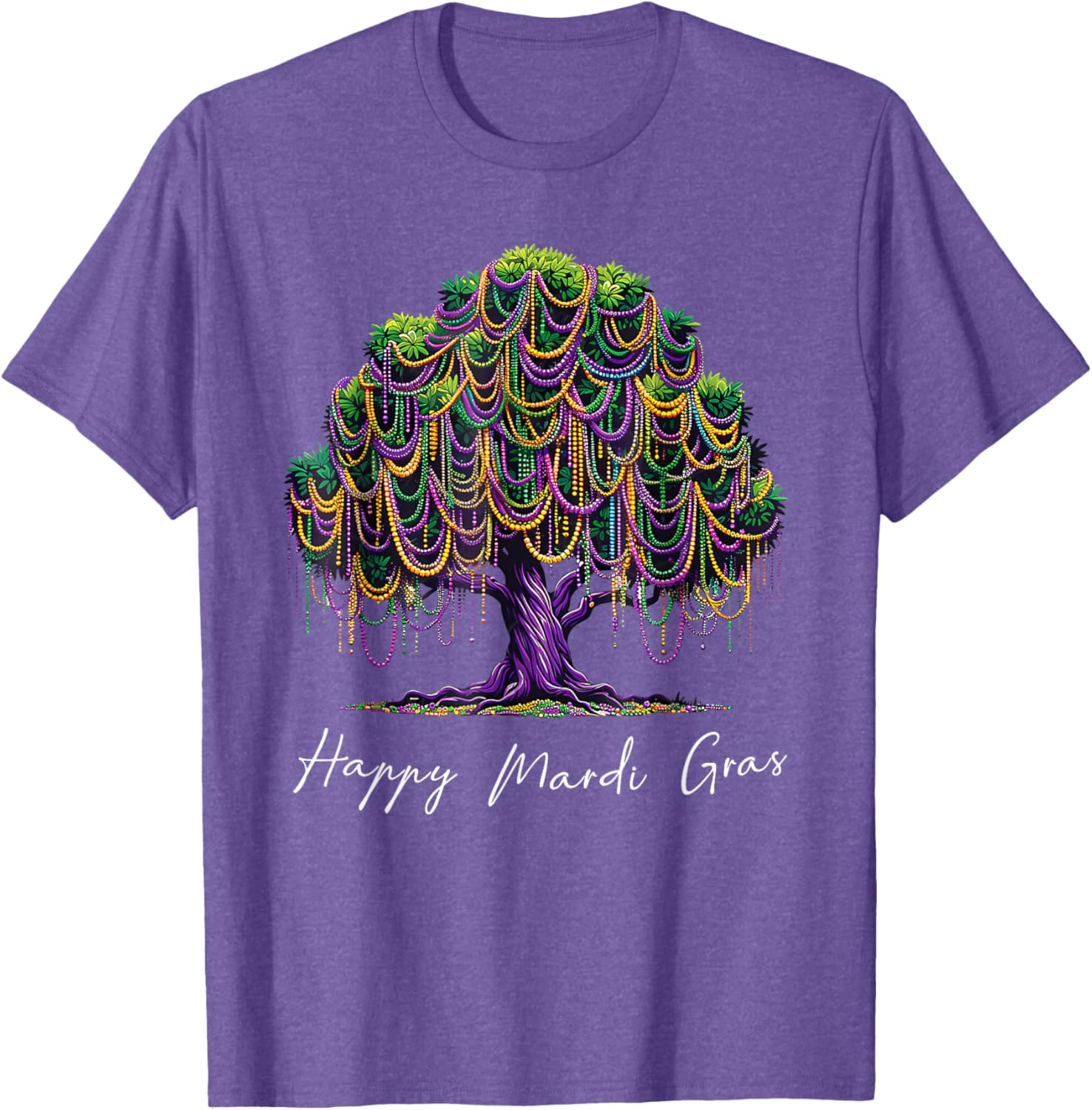 Mardi Gras Tree Beads T-Shirt for Men, Women, and Kids – Fat Tuesday Fun - 7