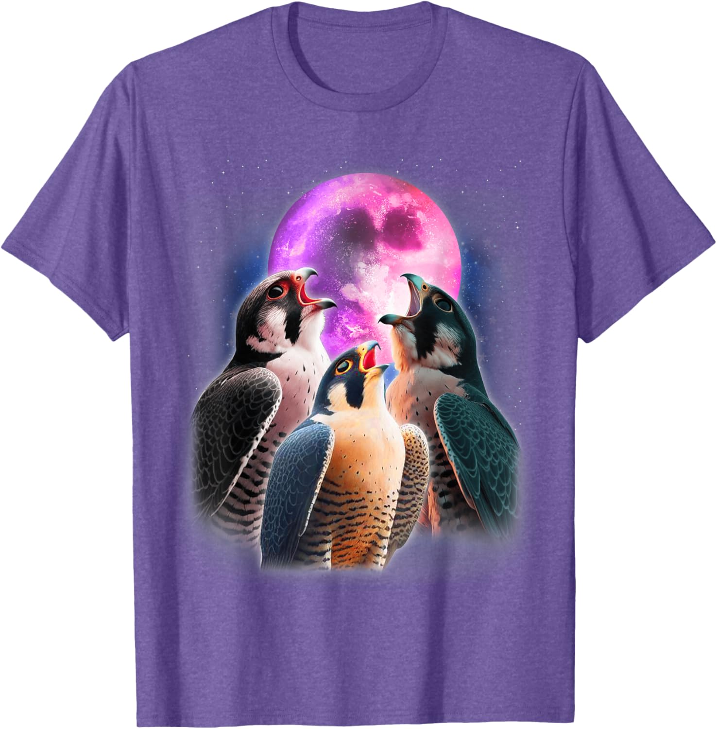 Funny Peregrine Falcon T-Shirt Howling at the Moon for Bird Lovers - 27