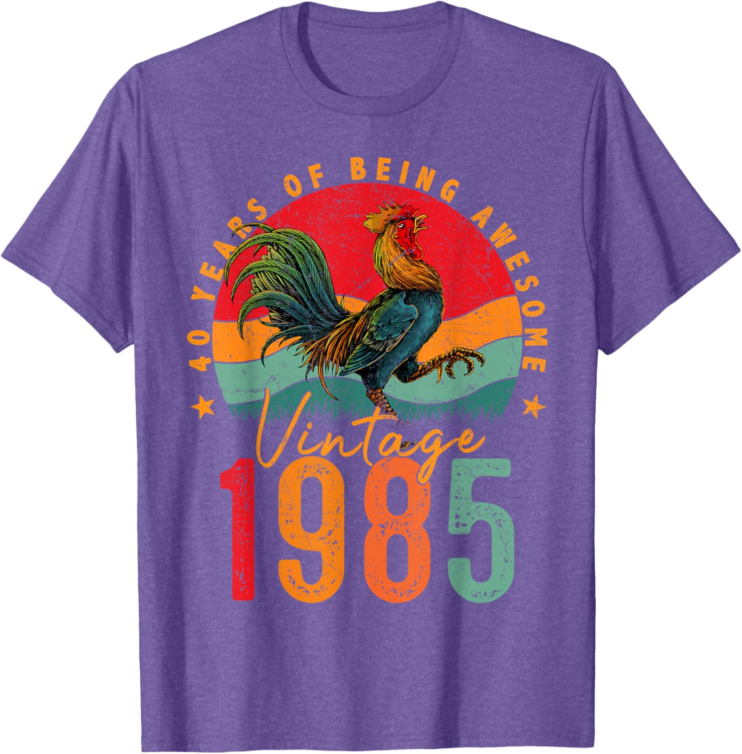 Vintage 1985 Chicken 40th Birthday Mens T-Shirt for 40 Year Old Gifts - 4