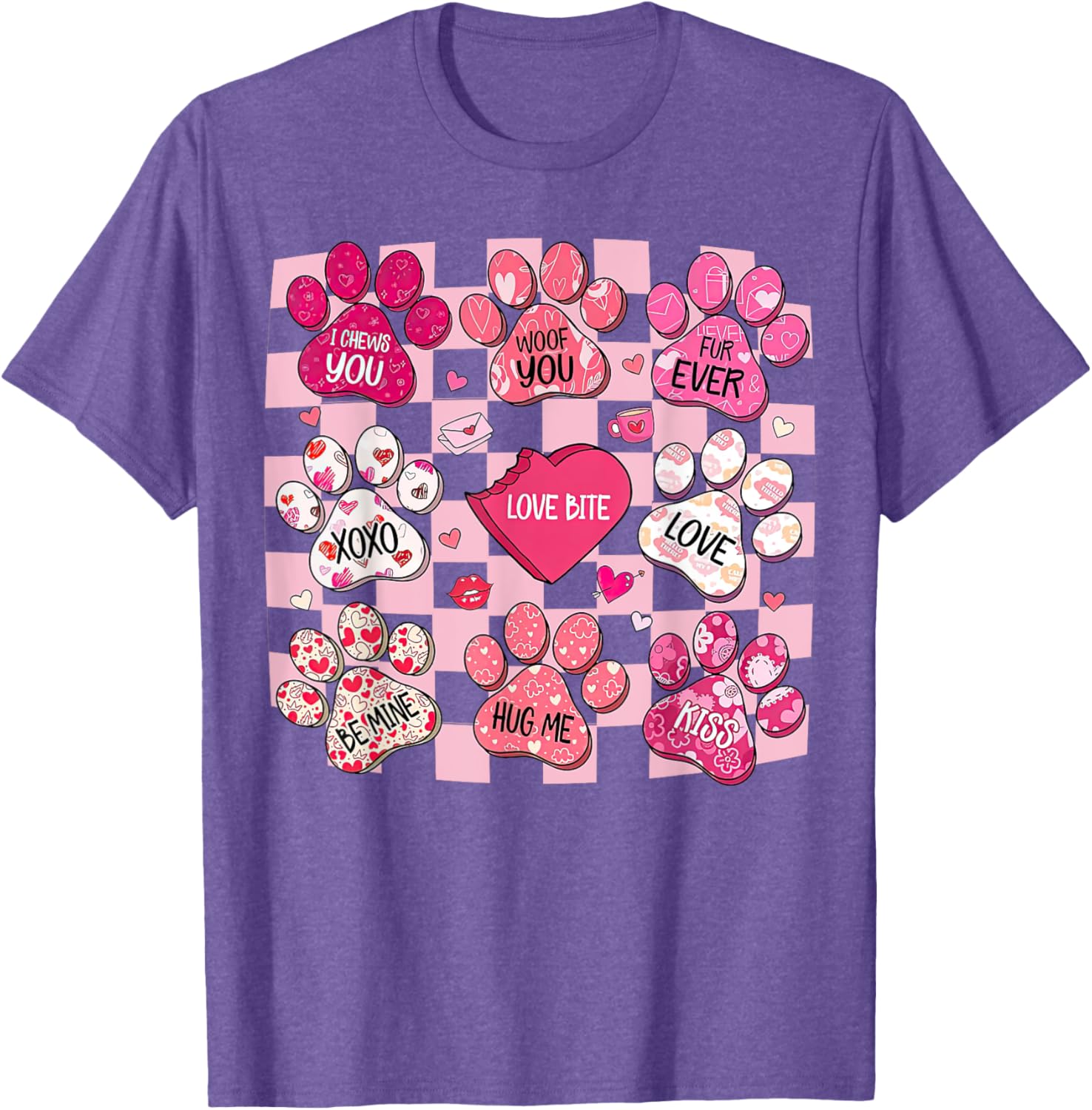 Cute Dog Paw Heart T-Shirt for Valentine's Day - Perfect Gift for Dog Lovers - 9