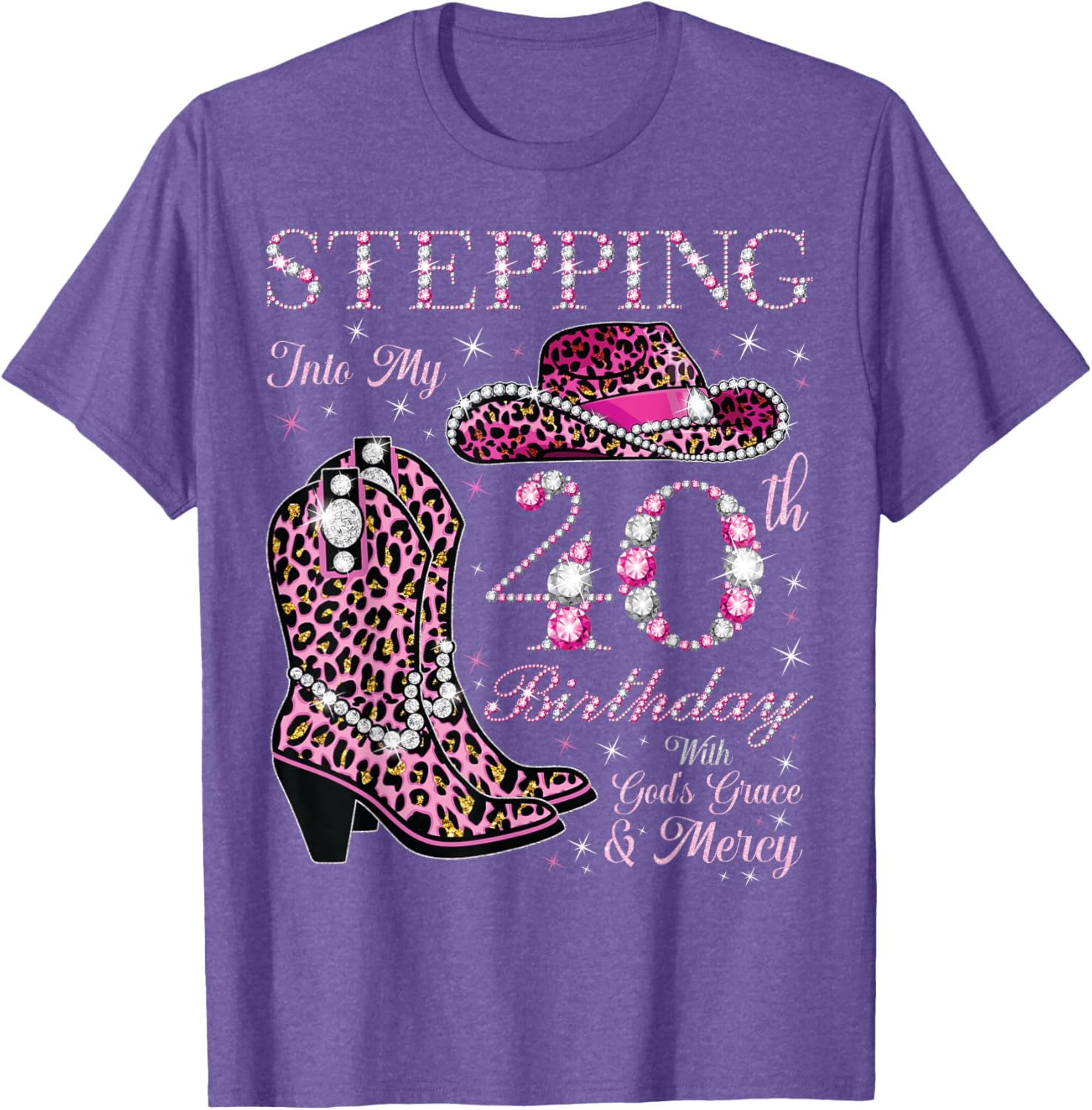 40th Birthday T-Shirt with God's Grace and Mercy for Celebrating Life - 3
