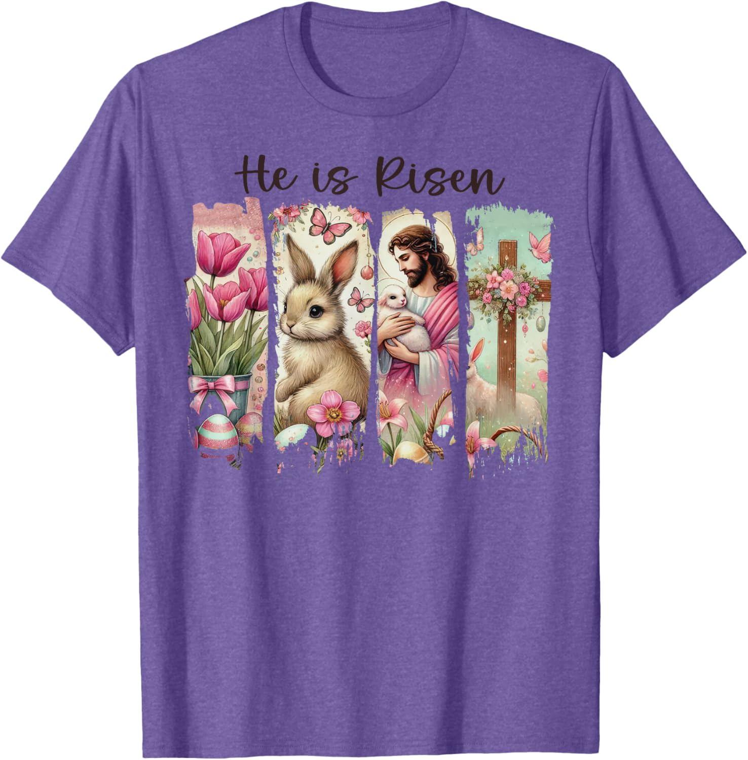 He is Risen Easter T-Shirt for Women - Inspirational Christian Apparel - 8