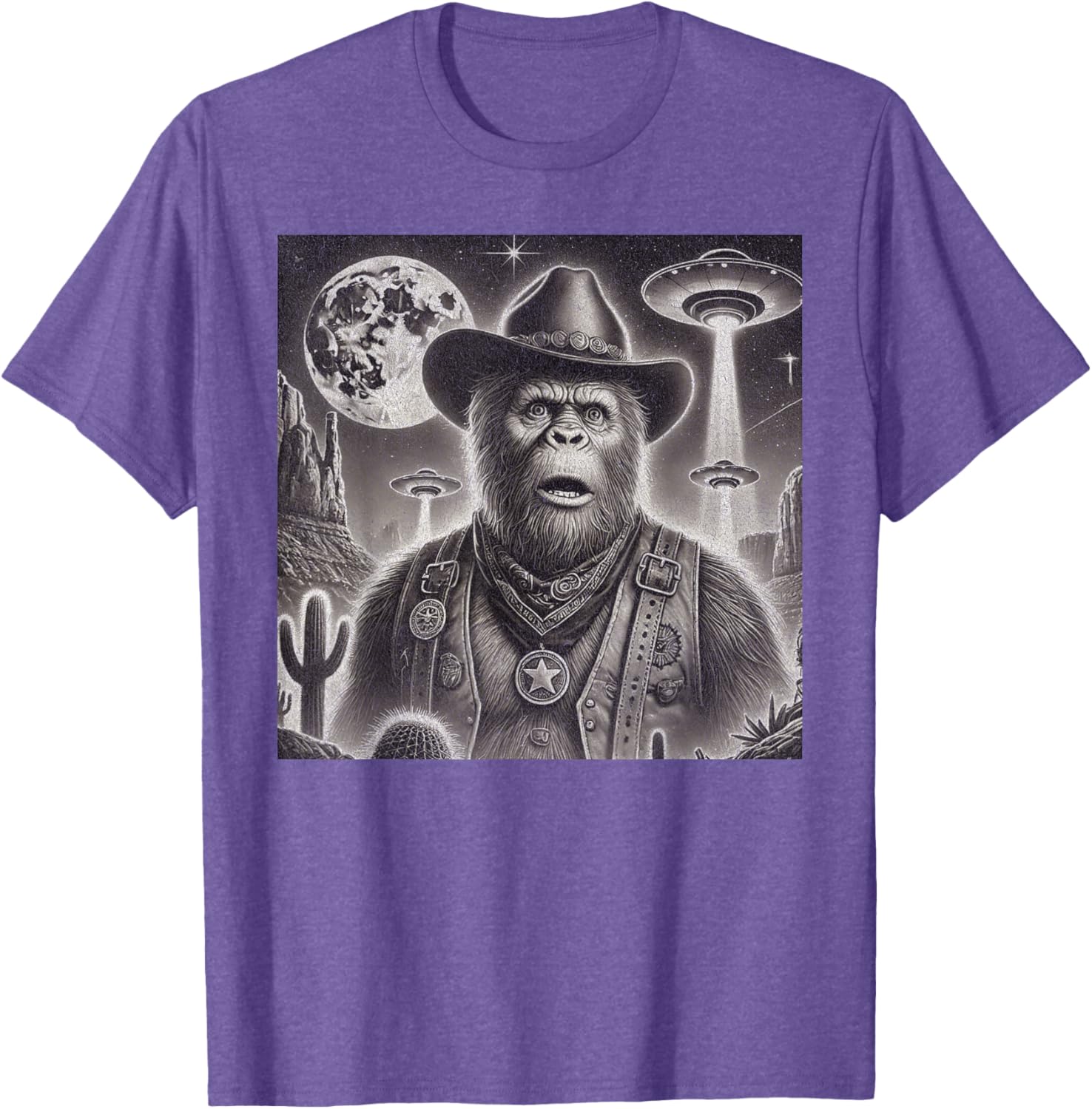 Bigfoot UFO Selfie T-Shirt for Fun Loving Alien Enthusiasts - 24
