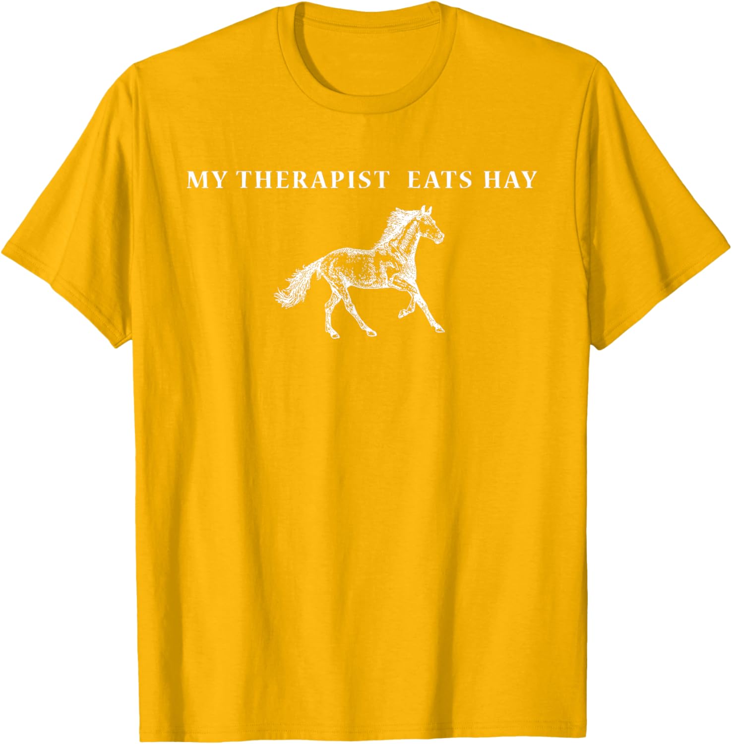 Funny Vintage Retro My Therapist Eats Hay Horse Lover T-Shirt - 2