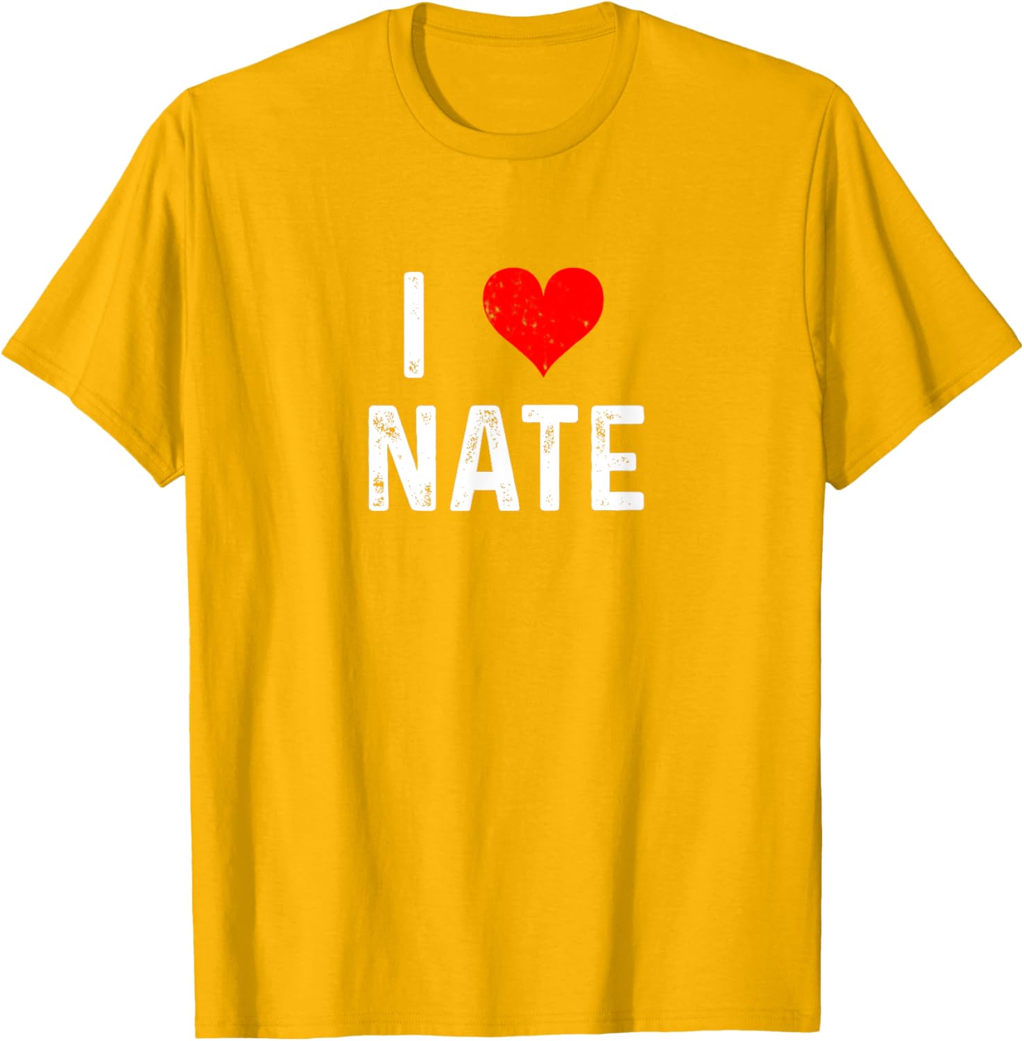 I Love Nate Distressed Heart T-Shirt for Casual Style Lovers - 11
