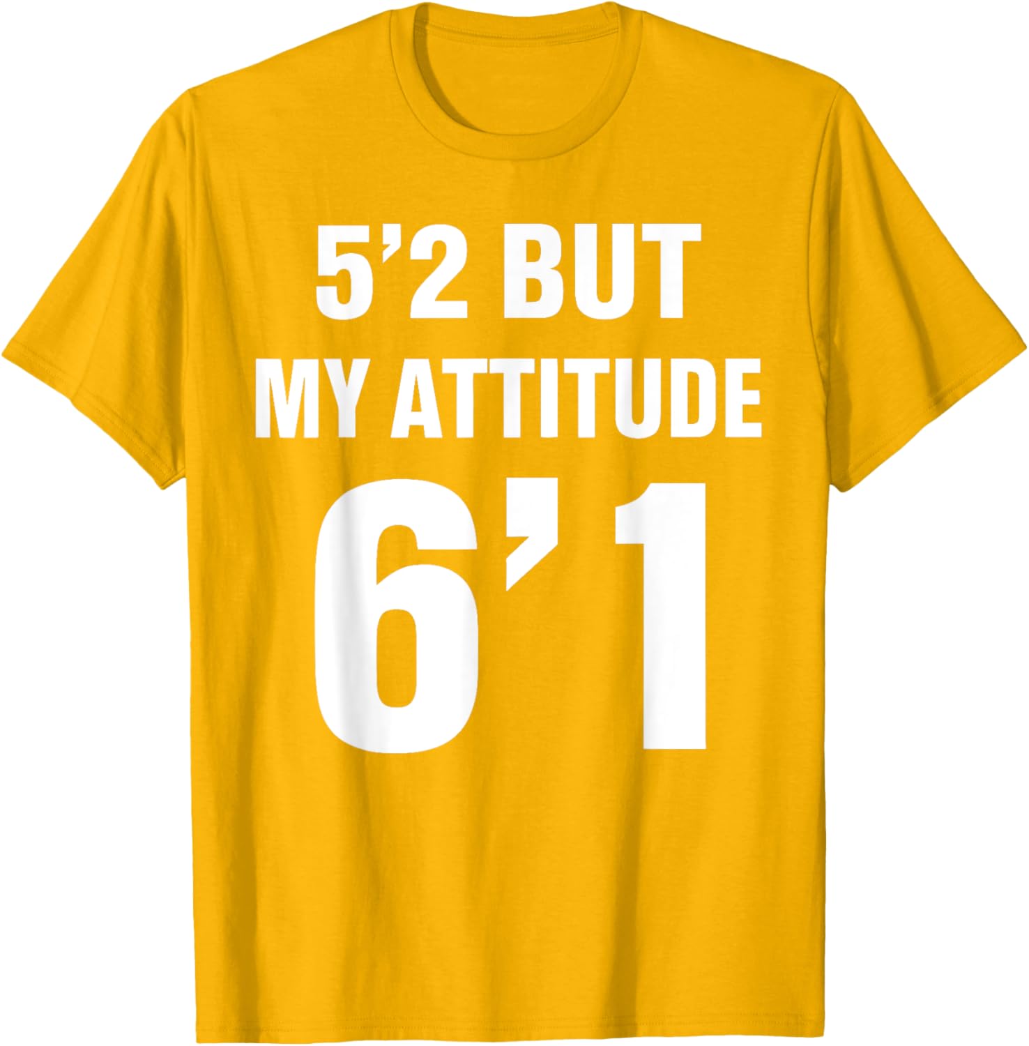 Funny 5'2 But My Attitude 6'1 T-Shirt for Men and Women - Cool Quote Tee - 18