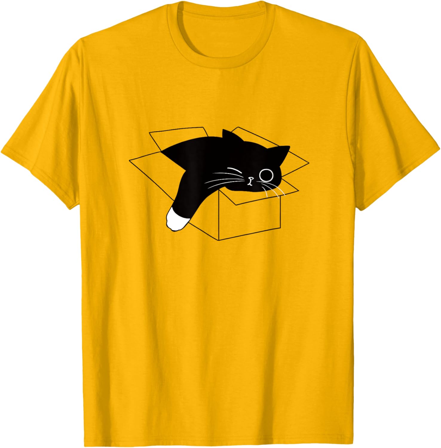 Cute Lazy Black Cat Half Asleep T-Shirt for Men, Women, and Kids - 16