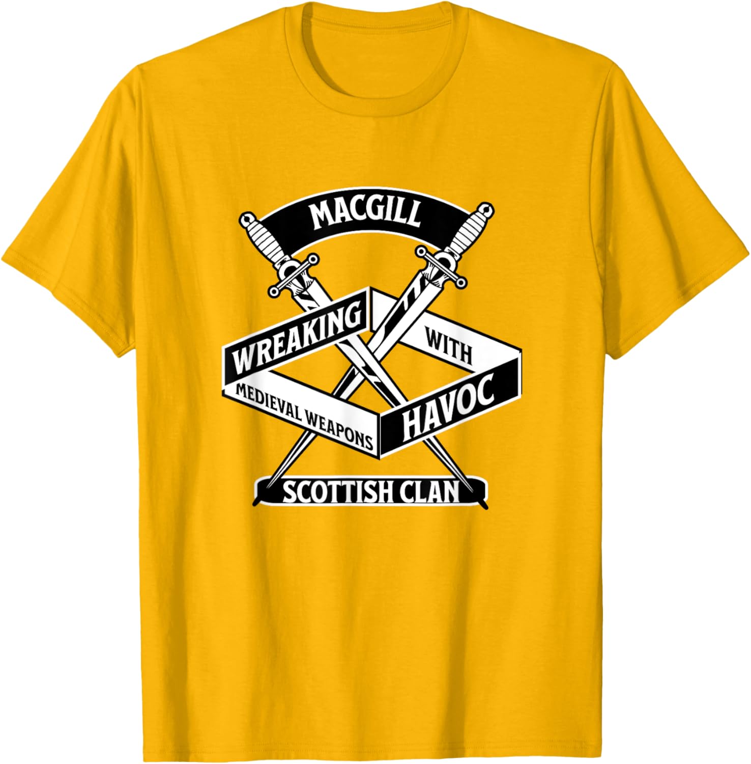MacGill Clan Wreaking Havoc Medieval Weapons T-Shirt for Fans - 9