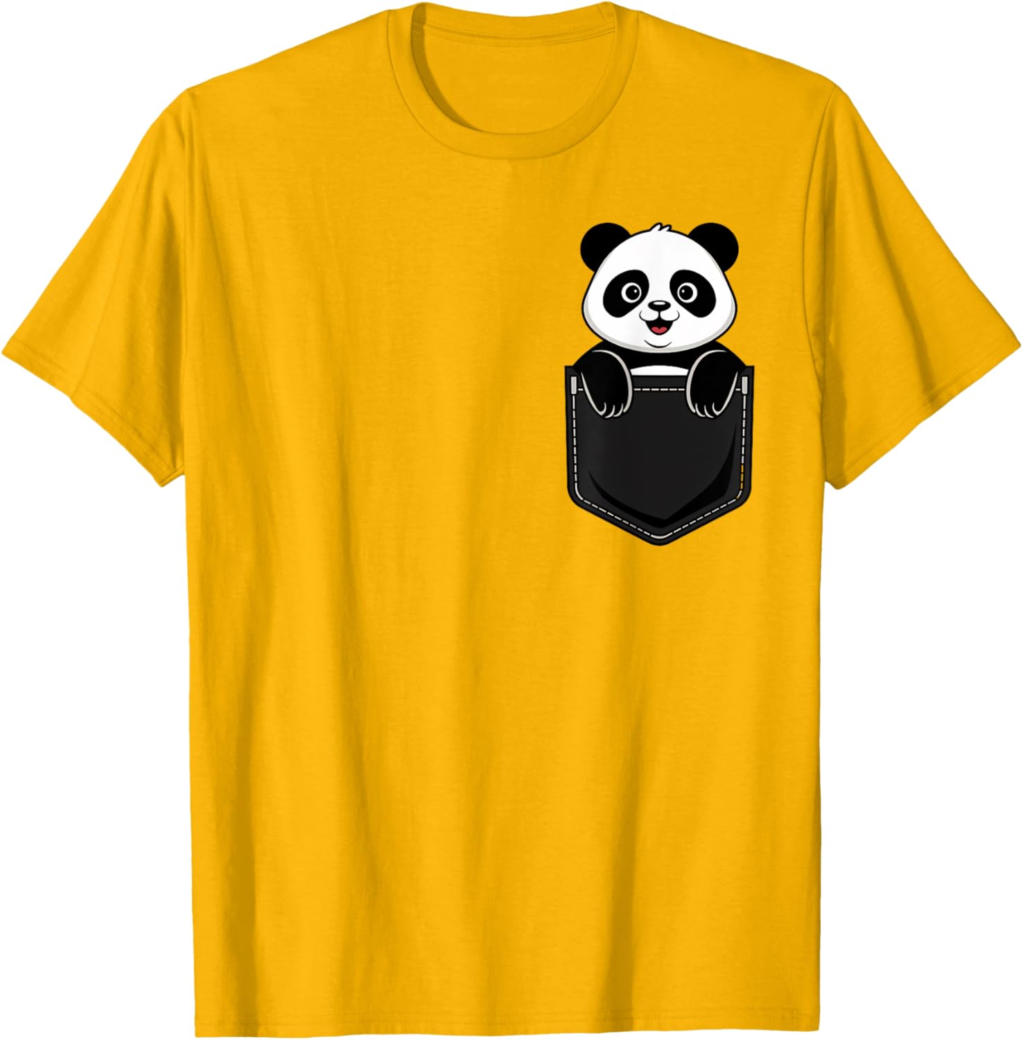 Cute Funny Panda T-Shirt for Men and Women Pocket Animal Design - 5