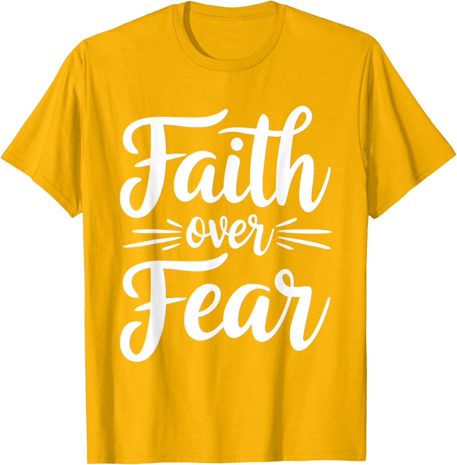 Faith Over Fear Inspirational Black T-Shirt for Adults - Short Sleeve - 11