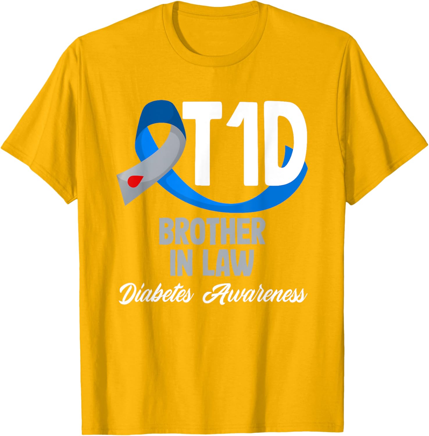 T1D Brother In Law Diabetes Awareness T-Shirt for Supportive Family Members - 21