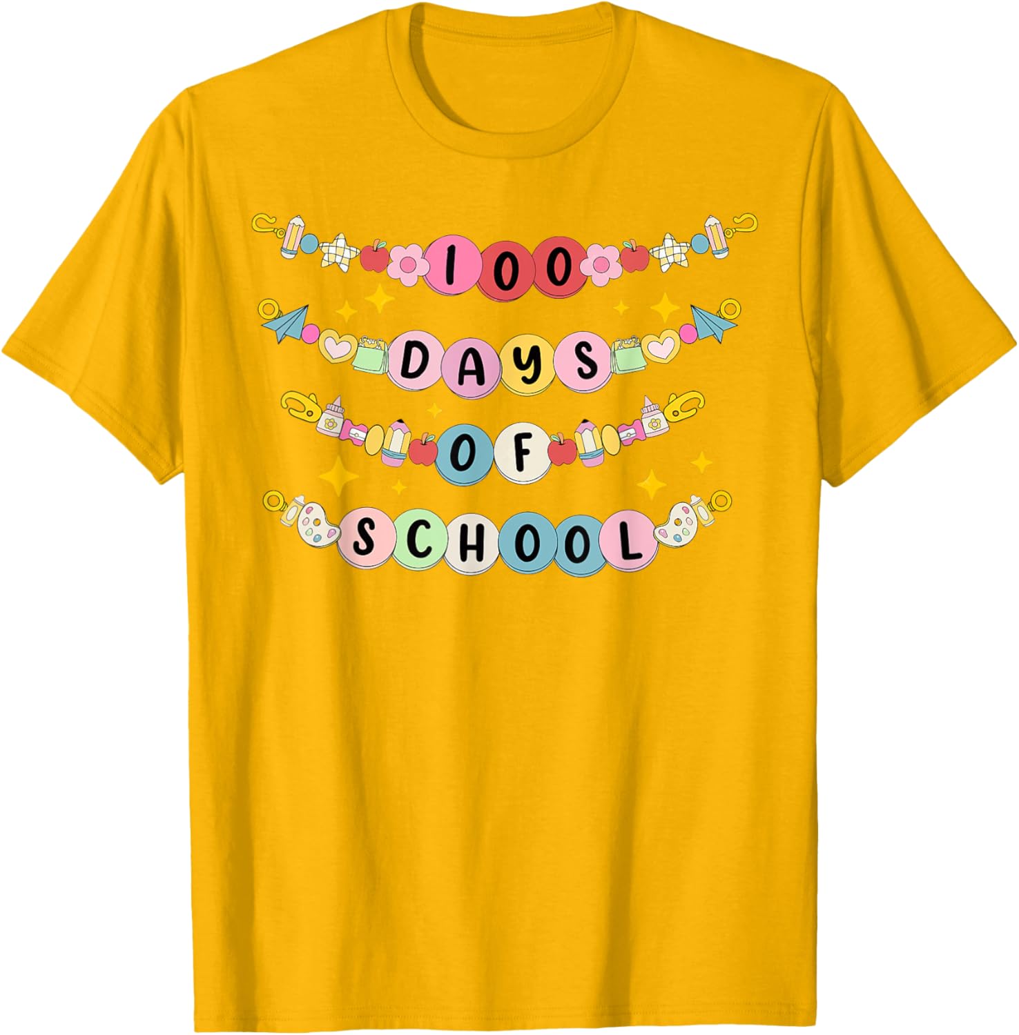 Happy 100 Days of School Bracelet and T-Shirt for Students and Teachers - 4
