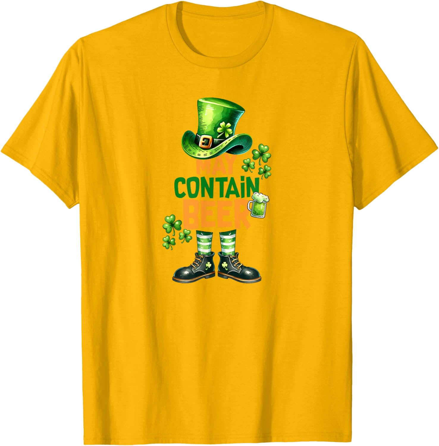 Funny May Contain Beer St Patrick's Day T-Shirt for Celebrations - 4