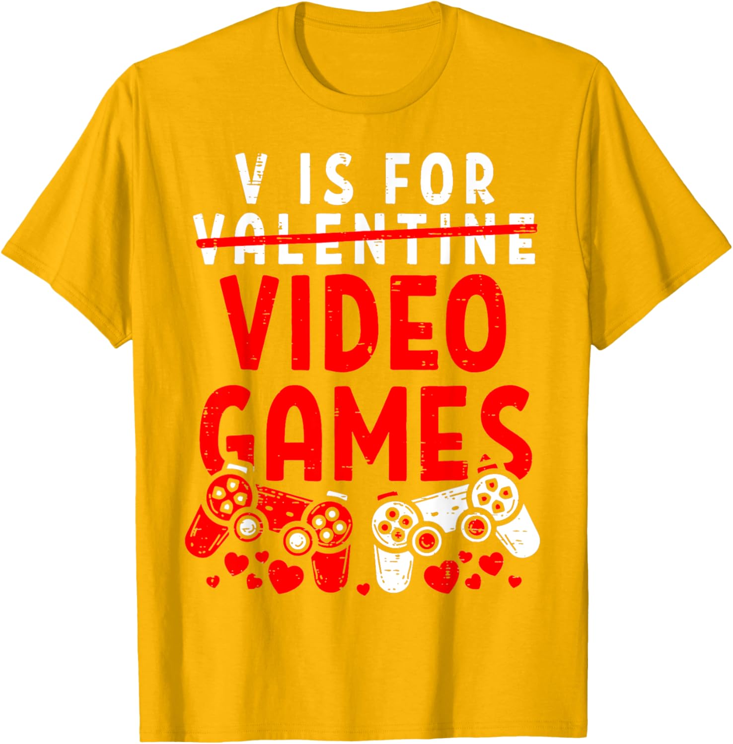Funny V Is For Video Games Valentine's Day T-Shirt for Gamer Men - 8