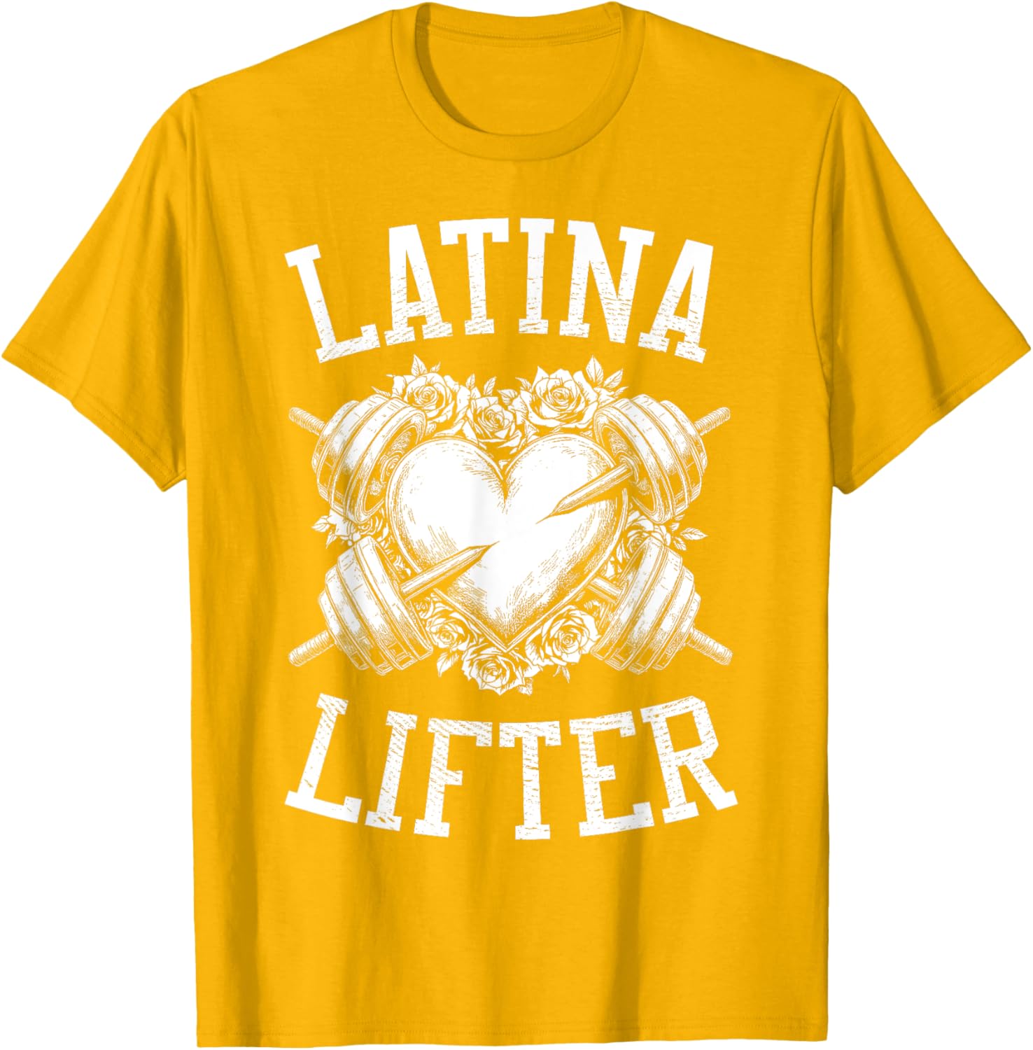Latina Lifter Heart Fitness T-Shirt for Hispanic Gym Lovers - 16