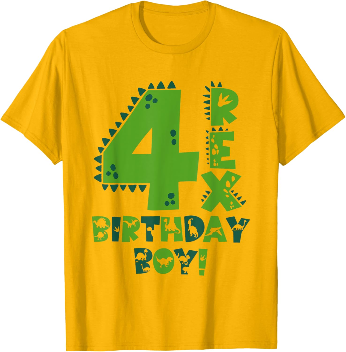 Fun Four Rex Dinosaur T-Shirt for 4-Year-Old Birthday Boys - 2