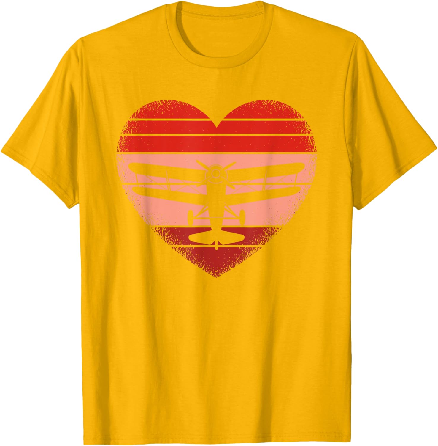 Retro Airplane Heart T-Shirt for Pilots - Cute Valentine Tee for All Ages - 9