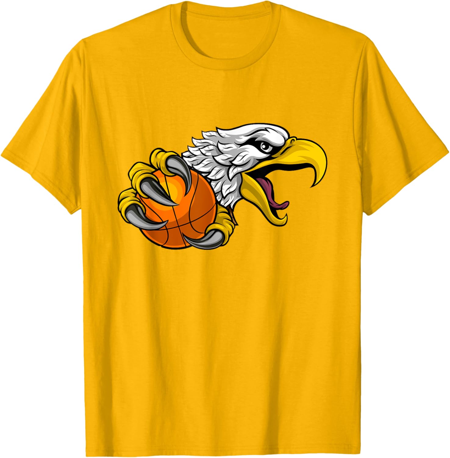 Eagle Hawk Basketball Cartoon Character T-Shirt for Fun Sports Fans - 27