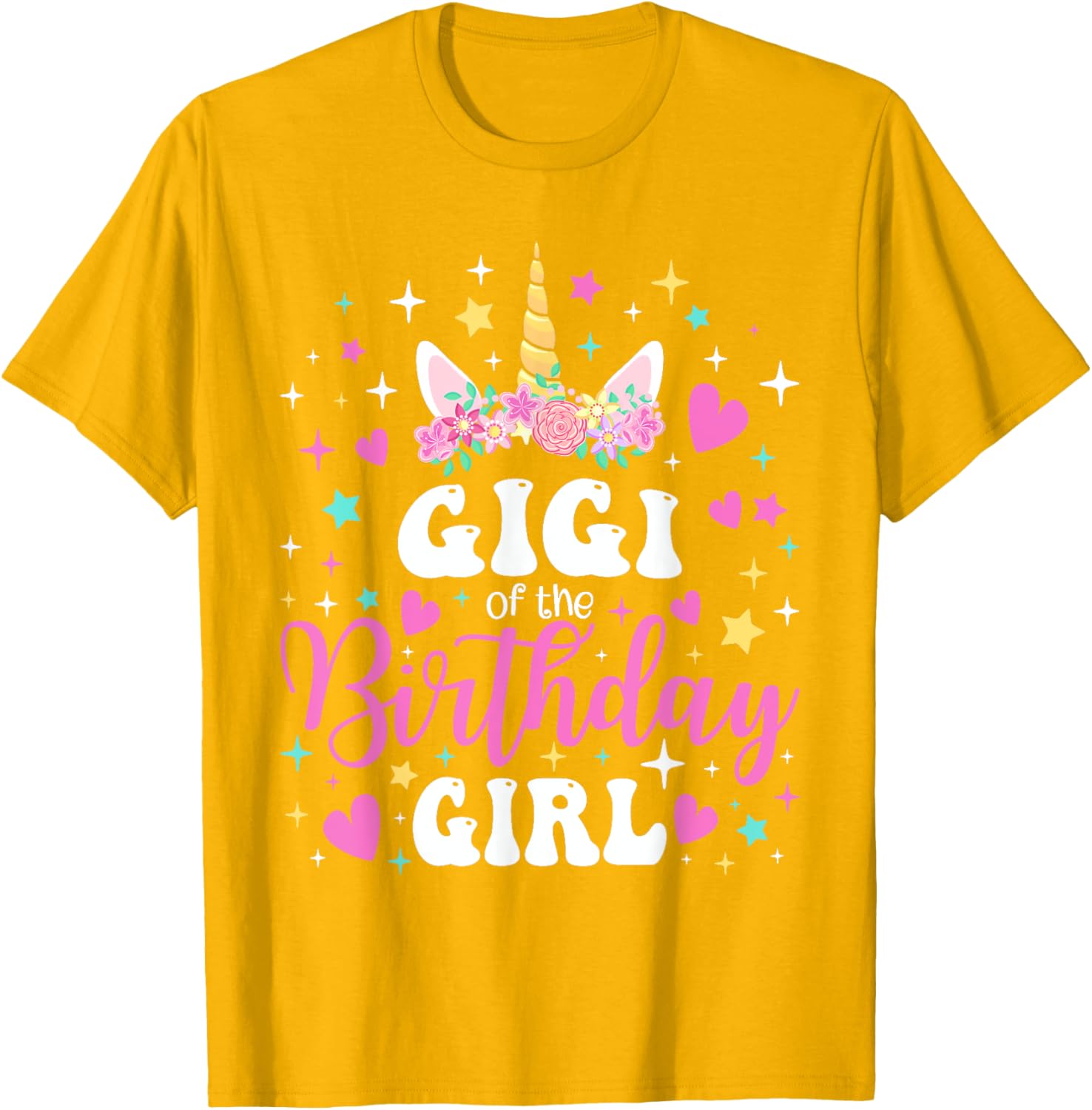 Unicorn Gigi Birthday Girl Family Matching Party Tee for Kids and Adults - 14