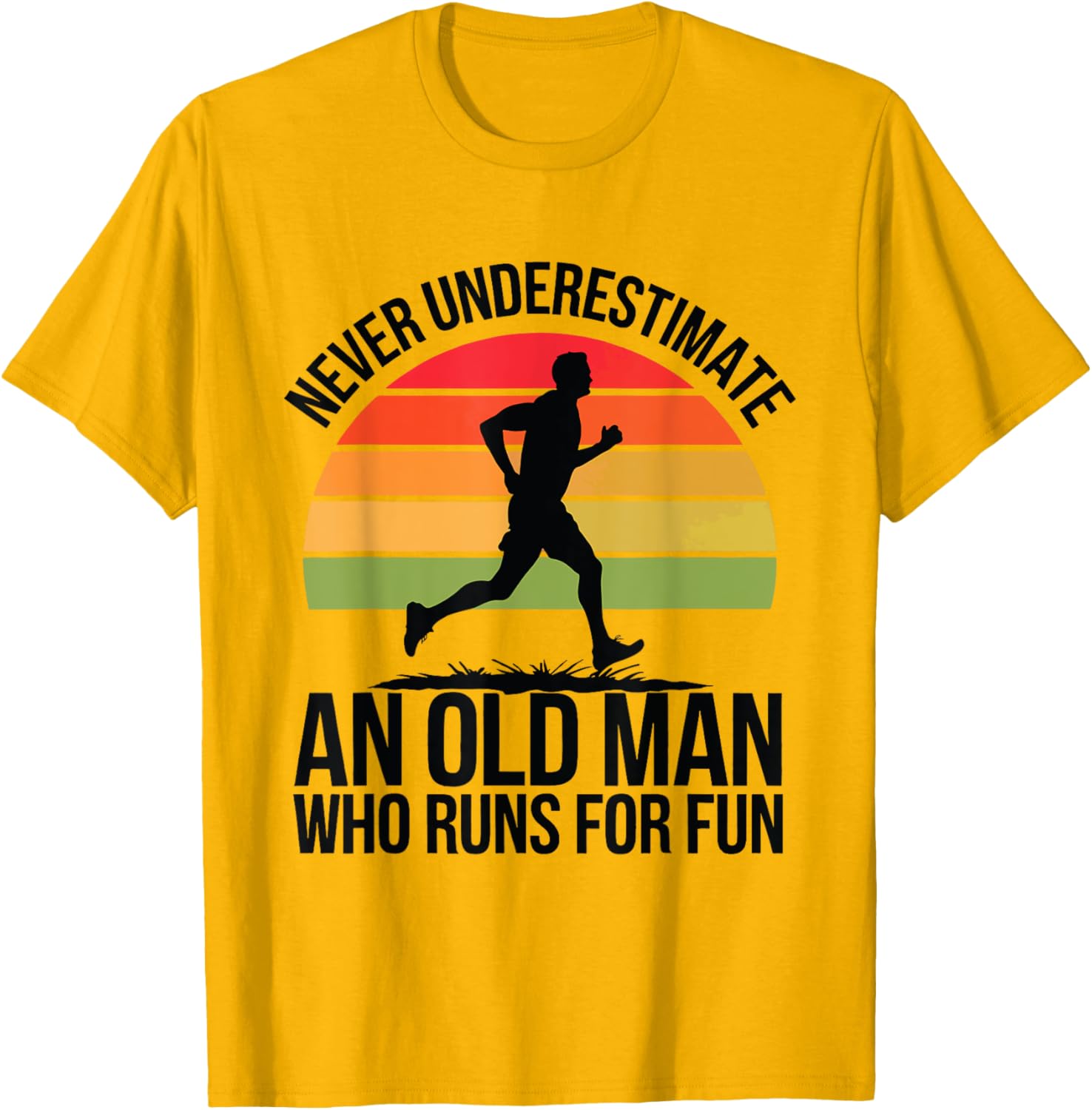 Funny Old Man Running T-Shirt for Senior Fitness Lovers and Runners - 13