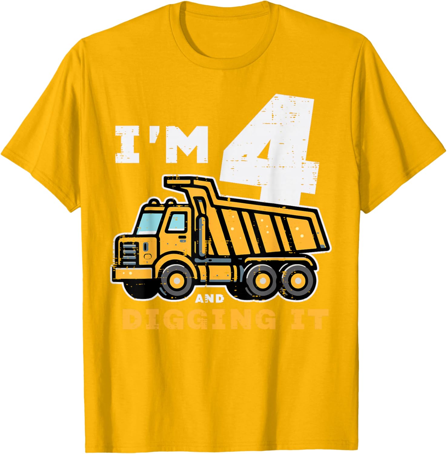 Cute 4th Birthday Dump Truck T-Shirt for Kids - Digging It Design - 5