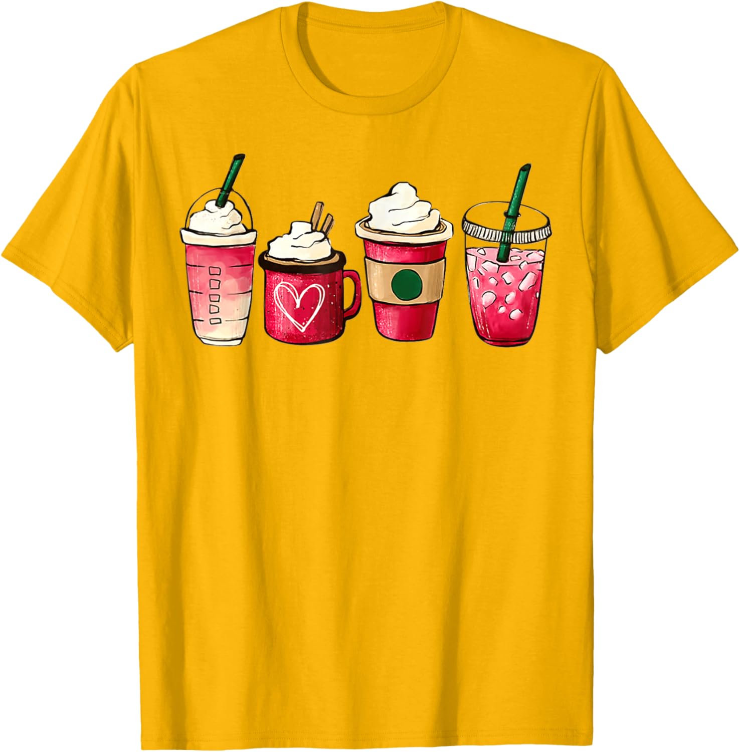 Valentine Heart Latte Iced Coffee T-Shirt for Coffee Lovers - 29