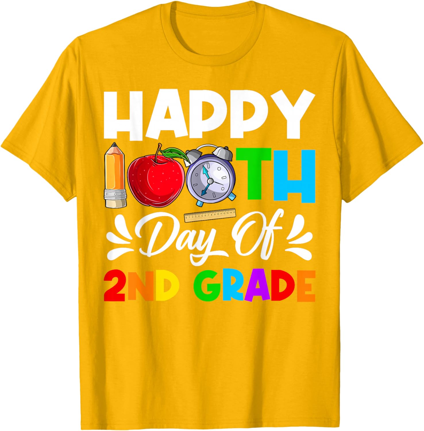 Happy 100th Day 2nd Grade T-Shirt for Boys and Girls, 100 Days Smarter - 3
